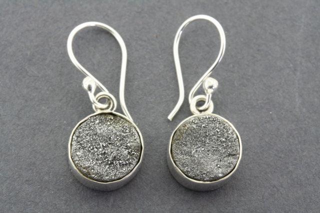 Amethyst Druzy Earrings Sterling Silver – Elegant Purple Gemstone Jewelry for Women, Perfect for Parties & Gifts