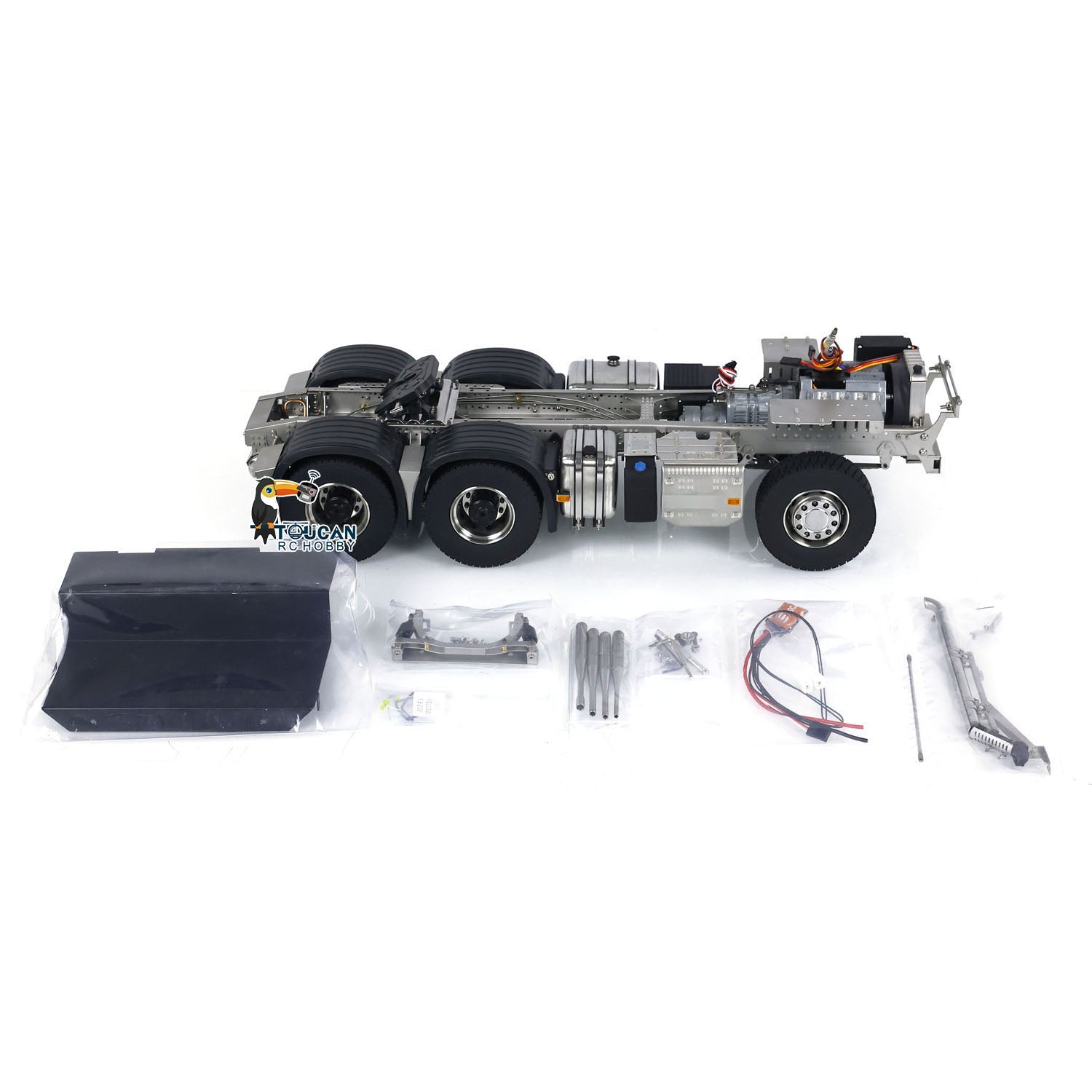 1/14 Scale 6x6 Metal Chassis RC Tractor FH16 - 3-Speed Gearbox, ESC & Rear Axle Lifting System for Remote Controlled Truck | Durable Off-Road Crawler Parts for Racing & Heavy Duty Simulation Play