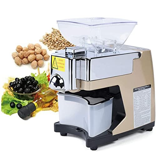 Commercial 110V 450W Automatic Oil Press Machine for Cold/Hot Extraction - Peanut, Nut, Seed & Olive Oil Presser - Perfect for Home Kitchens, Restaurants & Small Farms
