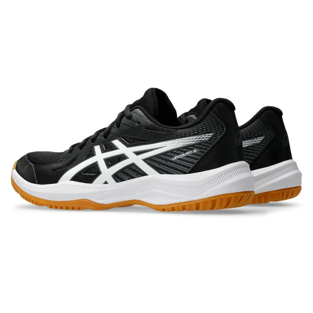 ASICS Upcourt 6 Women's Indoor Court Shoes - Black/White - Volleyball, Badminton & Squash Shoes for Women - Lightweight Non-Marking Gym Shoes for Indoor Sports & Training
