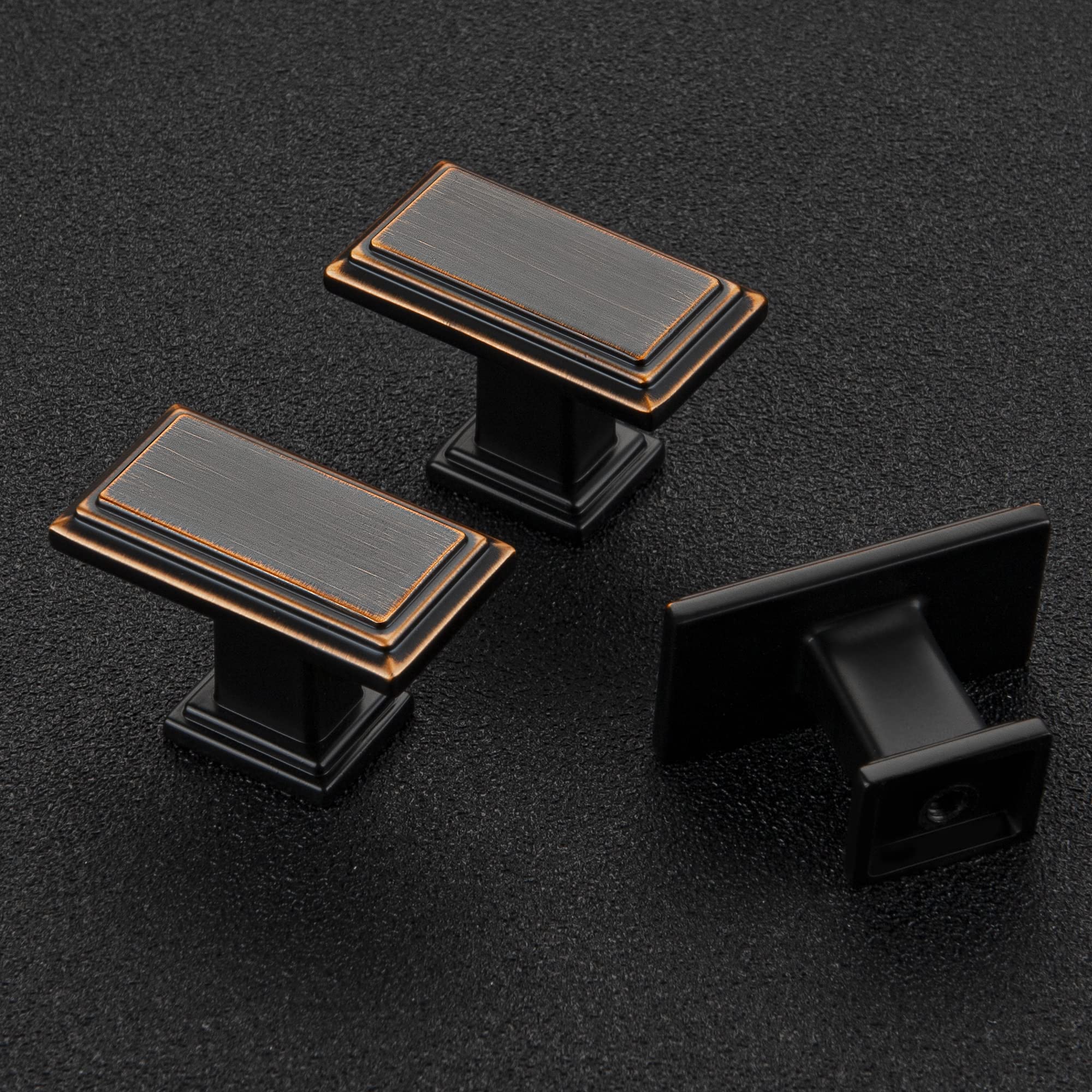 Ravinte Oil Rubbed Bronze Cabinet Knobs - 10 Pack Rectangular Drawer Pulls for Kitchen Cabinets, Dressers & Closet Doors | Durable Hardware for Home Renovation & Furniture Upgrade