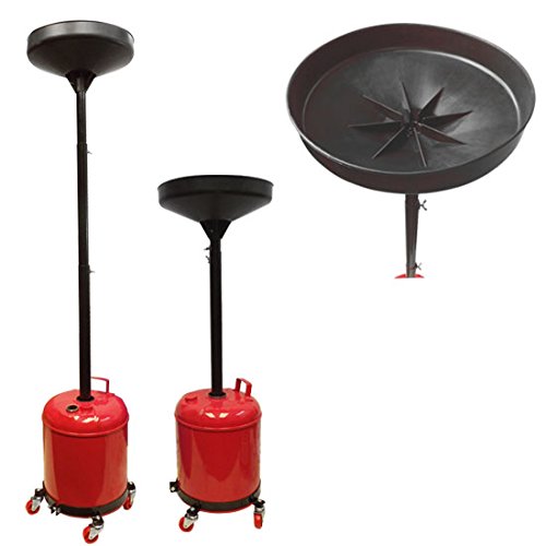 5 Gallon Oil Drain Dolly - Heavy Duty Steel Drain Tank for Automotive & Industrial Use - Perfect for Oil Changes, Fluid Draining & Workshop Maintenance