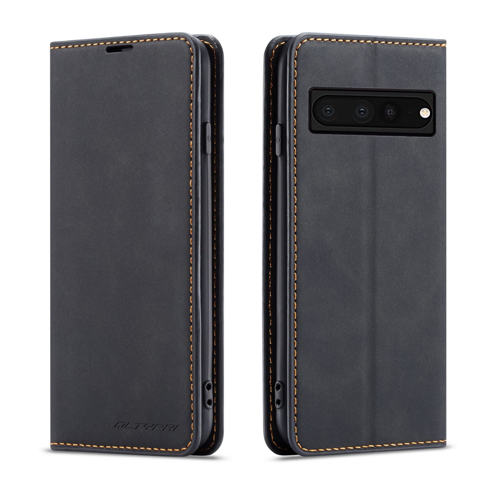 Premium PU Leather Flip Wallet Case for Google Pixel 6 Pro - Shockproof Magnetic Cover with Card Holder & Kickstand | Perfect for Business, Travel & Daily Use (Black)