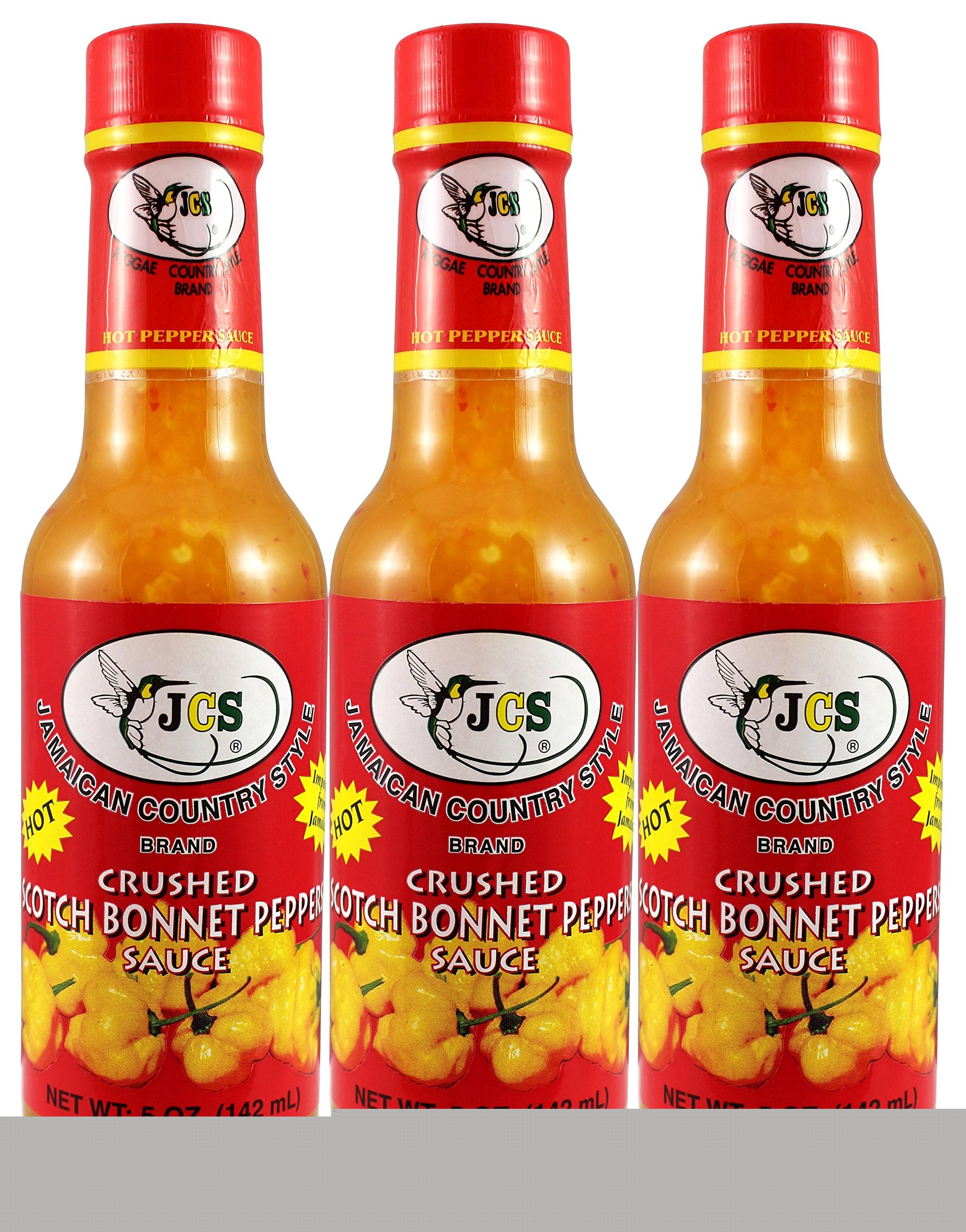 Spicy Scotch Bonnet Hot Pepper Sauce - 3 Pack (5oz Each) - Caribbean Style Hot Sauce for Wings, Tacos & BBQ - Perfect for Cooking, Grilling & Gifting