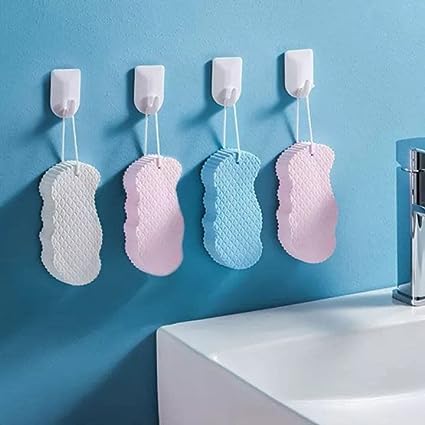 Hebezon 3D Exfoliating Body Scrubber - Super Soft Bath Sponge for Dead Skin Removal, Reusable Shower Sponge for Adults, Kids & Pregnancy Care | Pack of 2 | Perfect for Spa, Home & Travel Use