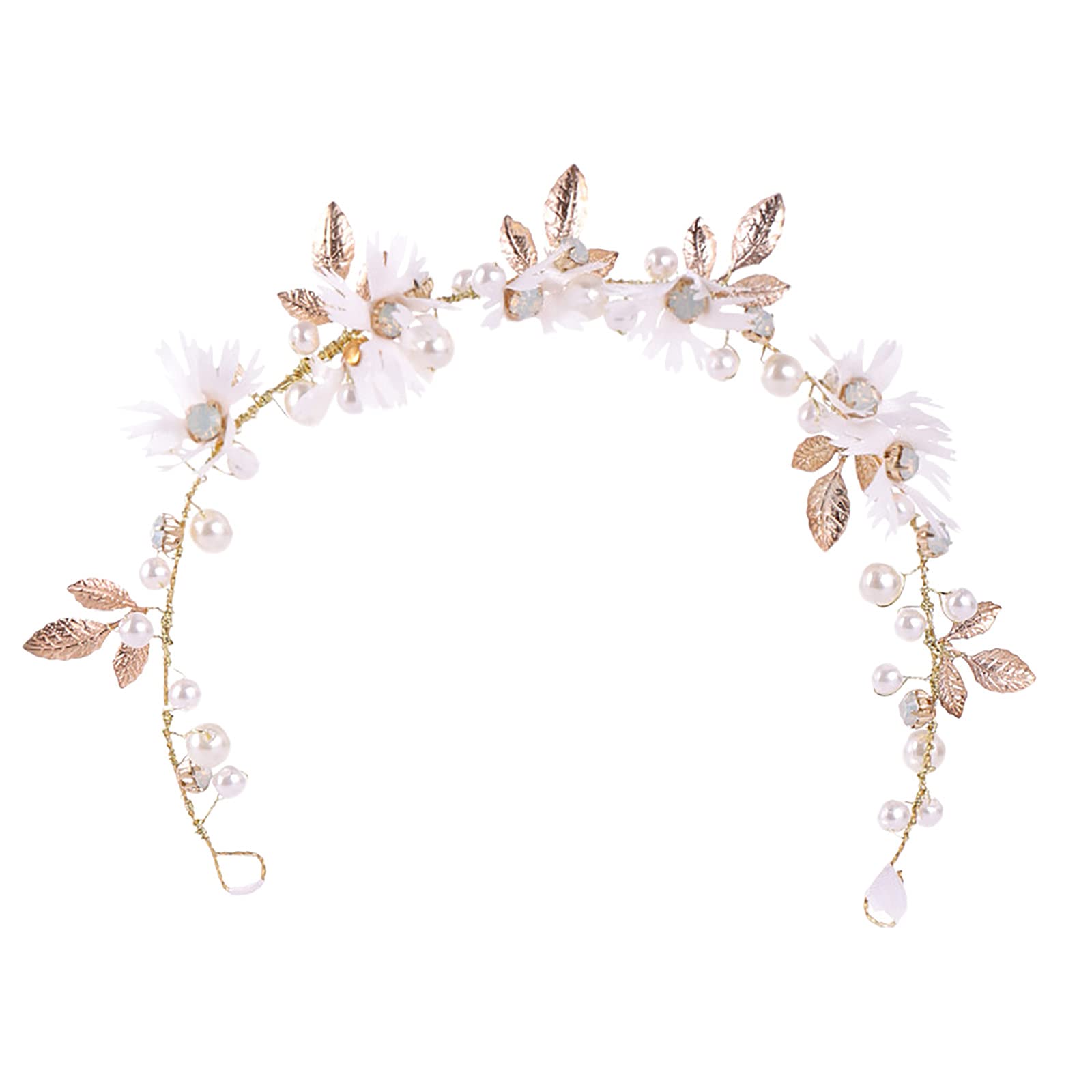 DFDGBD Boho Bridal Hair Wreath Clip - Artificial Floral Wedding Hair Accessory for Women, Short Hair - Perfect for Boho Weddings, Beach Ceremonies & Festivals (Color, One Size)