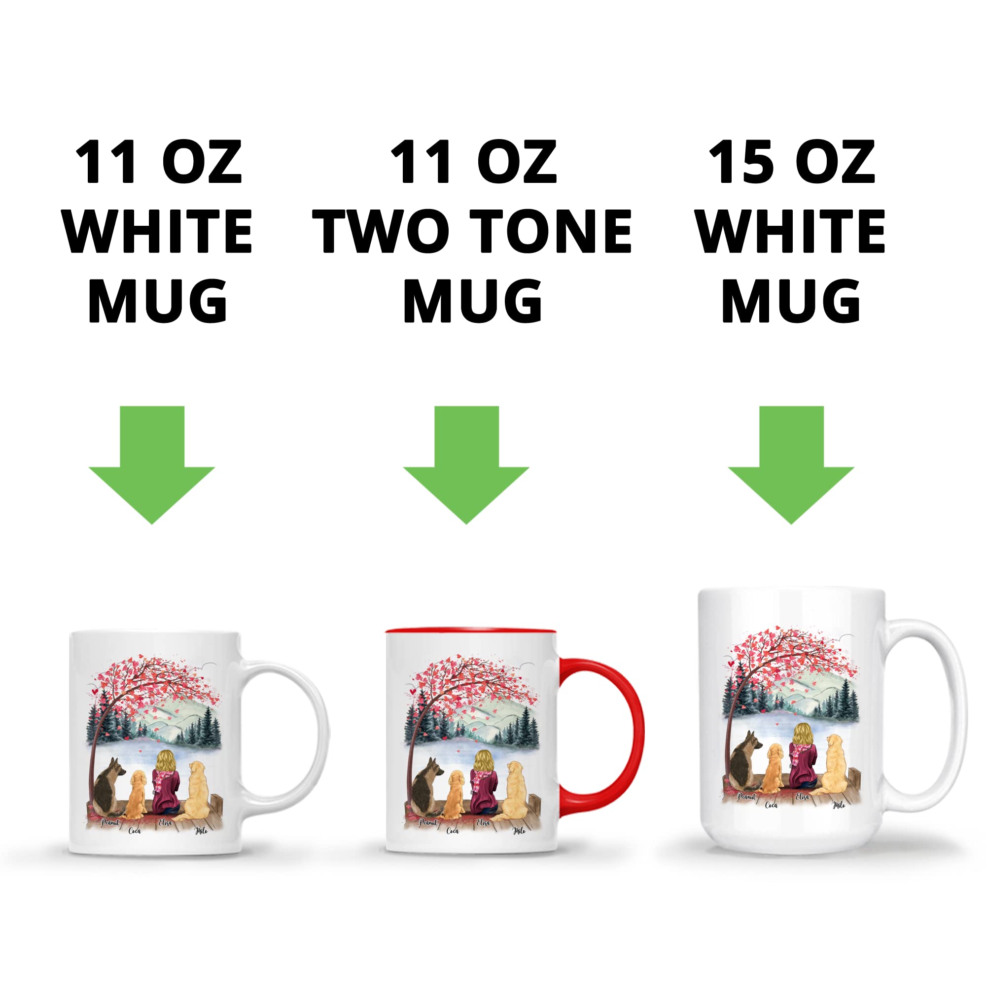 Custom Dog Lover Mug - Personalized Pet Coffee Cup for Dog Moms & Pet Lovers | Memorial Gift with 3 Dogs Design | Perfect for Coffee, Tea & Office Use | Life Is Better With Dogs