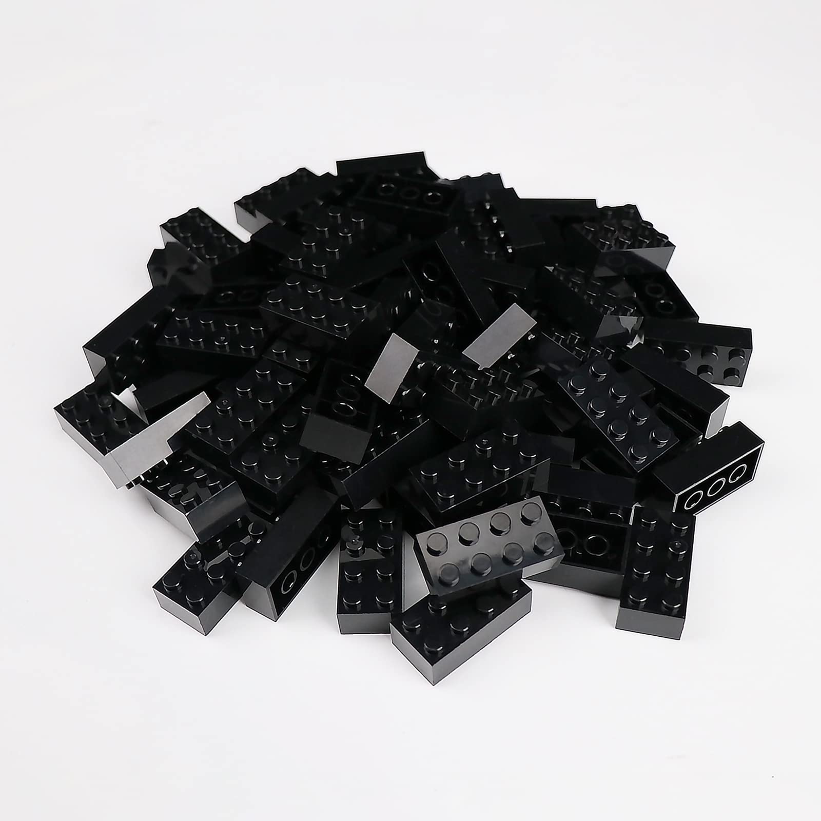 Classic 100-Piece 2x4 Black Building Bricks - Compatible with Lego Blocks (Model 3001) - Creative Construction Toy for Kids Ages 6+ - Perfect for STEM Learning, Birthday Gifts & Family Bonding Activities