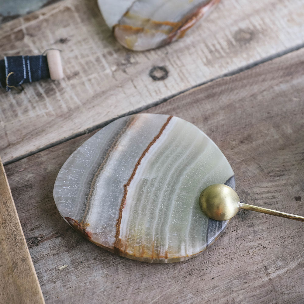 Premium Green Onyx Stone Coaster Set - Natural Stone Drink Coasters for Home, Bar & Office - Elegant & Durable Table Protection for Hot & Cold Beverages