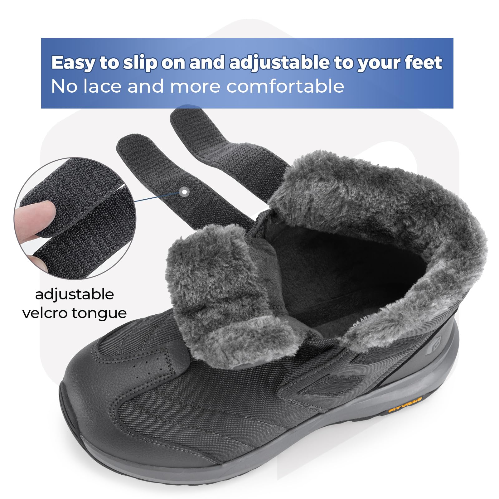 FitVille Men's Extra Wide Snow Boots - Waterproof Insulated Winter Boots for Outdoor Activities, Lightweight Wide Width Hiking & Snow Boots (V3) - Perfect for Hiking, Snowshoeing & Cold Weather Adventures