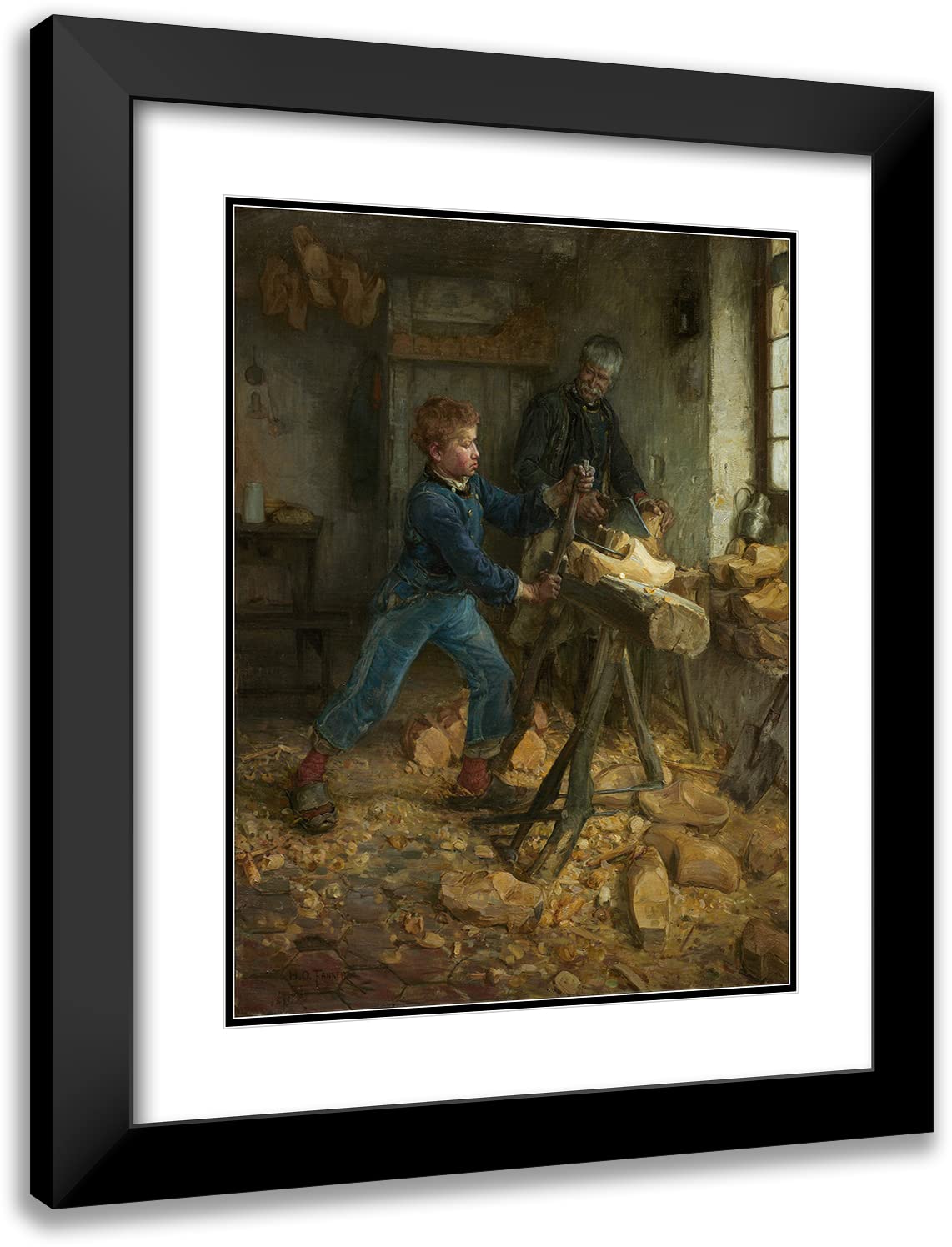 Henry Ossawa Tanner 'The Young Sabot Maker' 14x18 Black Modern Framed Museum Art Print with Double Mat - Perfect for Home Decor, Office Wall Art & Gift Giving