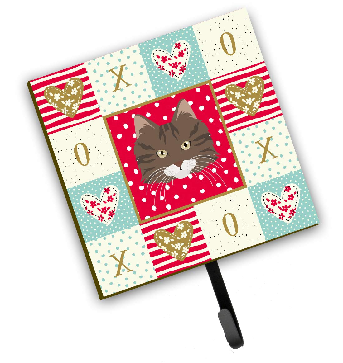 Norwegian Forest Cat Love Leash & Key Holder Hooks - Colorful Wall Decor for Cat Lovers | Perfect for Home, Office & Gift Giving