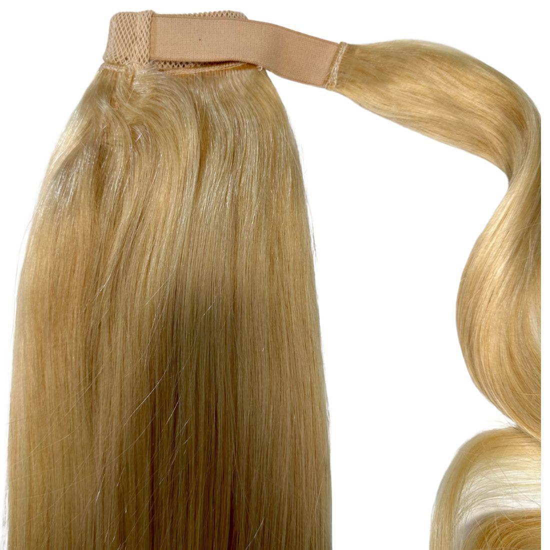 Bleach Blonde 100% Human Hair Ponytail Extension - Natural Looking Clip-in Hairpiece for Women, Perfect for Parties, Weddings & Daily Styling