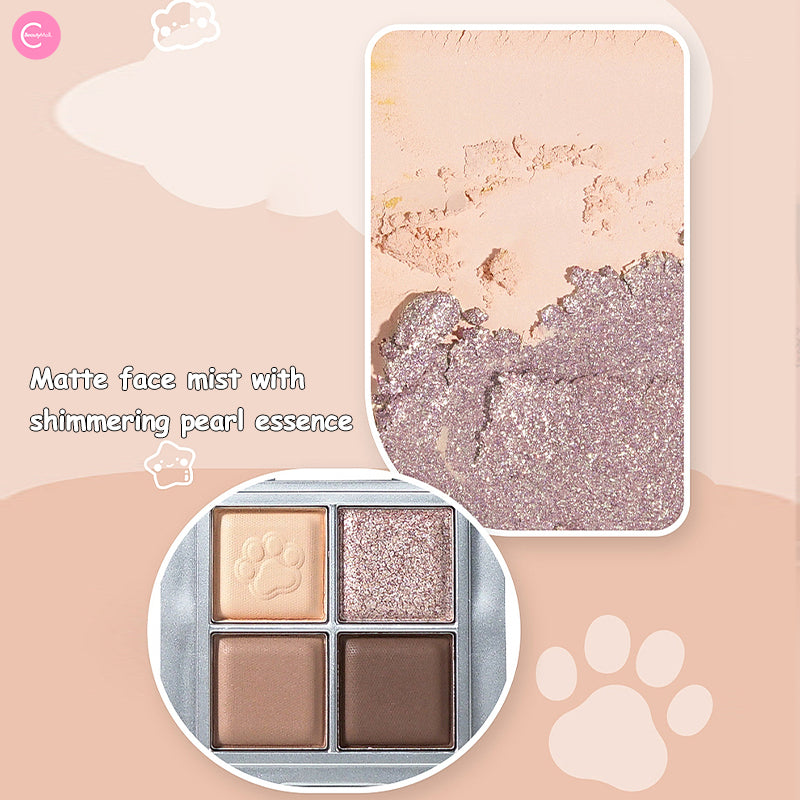 SANFU MYY 4-Color Eyeshadow Palette with Mobile Stand - Portable Makeup Kit for Travel, Party & Everyday Use