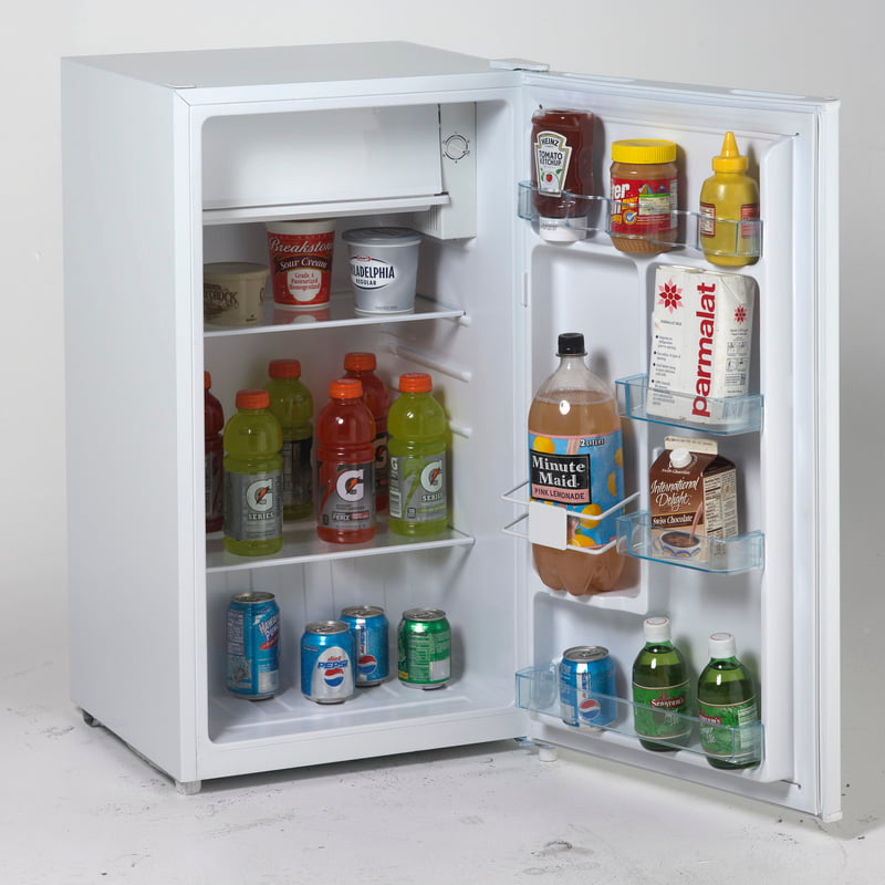 Avanti RM3306W 3.3 Cu. Ft. Compact Refrigerator with Chiller Compartment - Energy Efficient Mini Fridge for Dorm, Office, or Bedroom - White