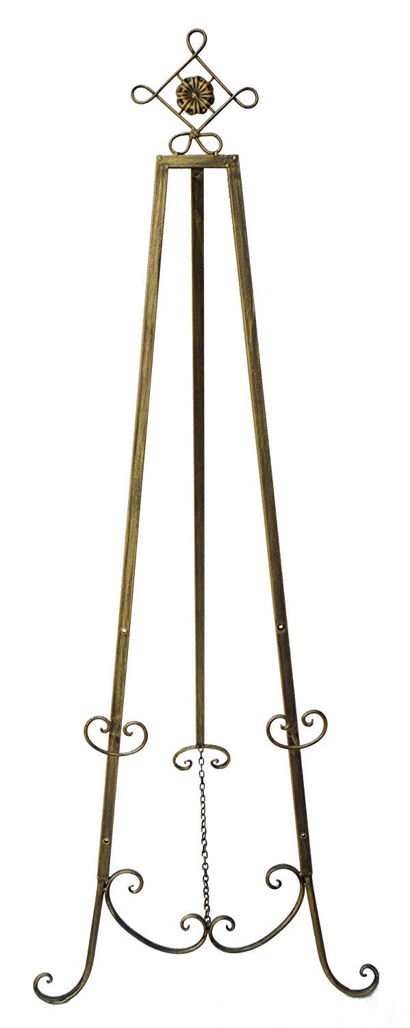Designstyles Decorative Metal Easel Stand – Adjustable Floor Display for Art Pieces, Signs, Mirrors & Chalkboards - 61.5