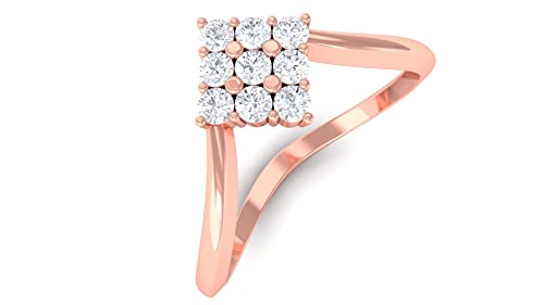 1/4 CT Genuine Diamond Promise Ring for Women - 14K Solid Gold Round Cluster Engagement Ring | Perfect for Anniversaries, Proposals & Special Occasions