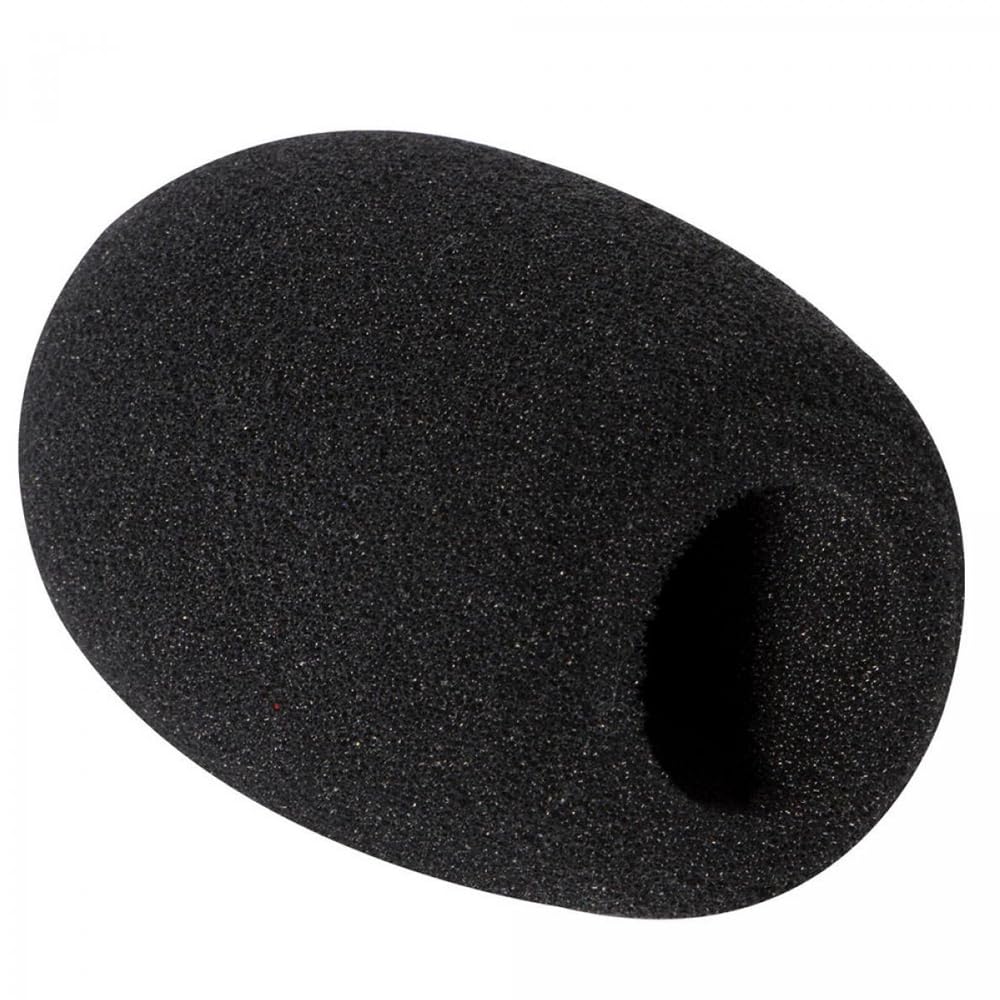 On-Stage ASWS40B Black Foam Windscreen for Pencil Microphones - Reduce Wind Noise for Podcasting, Recording & Live Performances