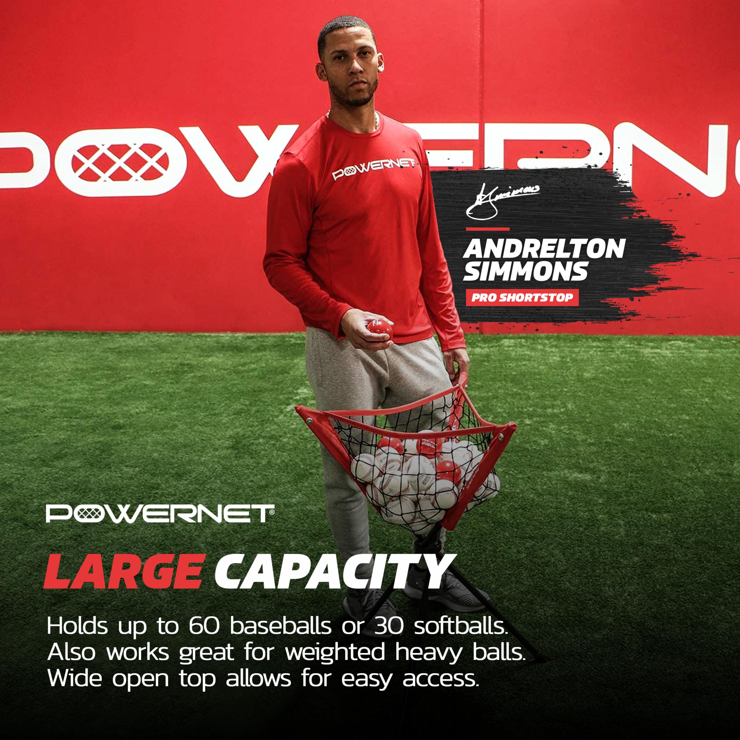 PowerNet 7x7 Baseball & Softball Training Net with Pitching, Batting & Fielding Accessories - Includes Ball Caddy, Weighted Baseballs & Tee for Backyard Practice, Team Drills & Solo Training