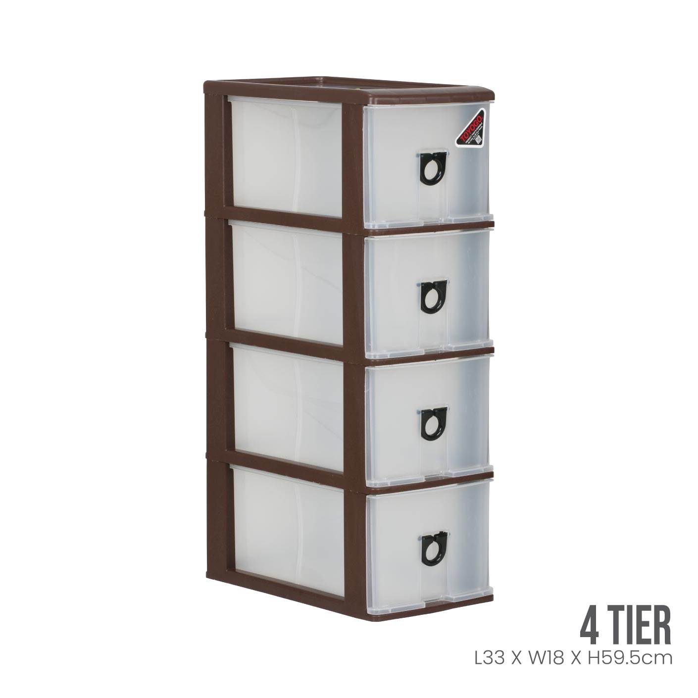 BROWN FRAME - TRANSLUCENT DRAWER (302-4BRF-TPT)