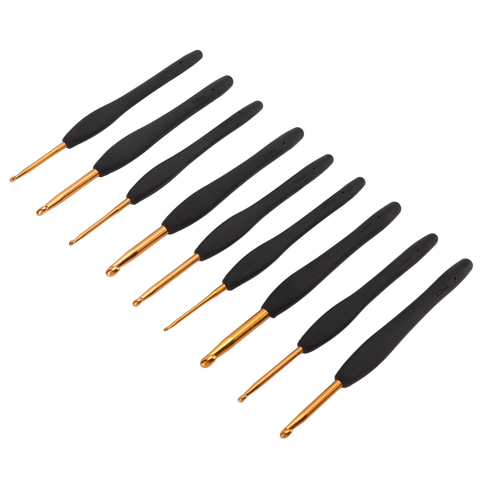 Premium Crochet Hook Set - 12 Sizes Ergonomic Handles for Easy Identification, Portable & Durable Knitting Needles for DIY Yarn Crafts | Perfect for Beginners, Amigurumi, Blankets & Scarf Making
