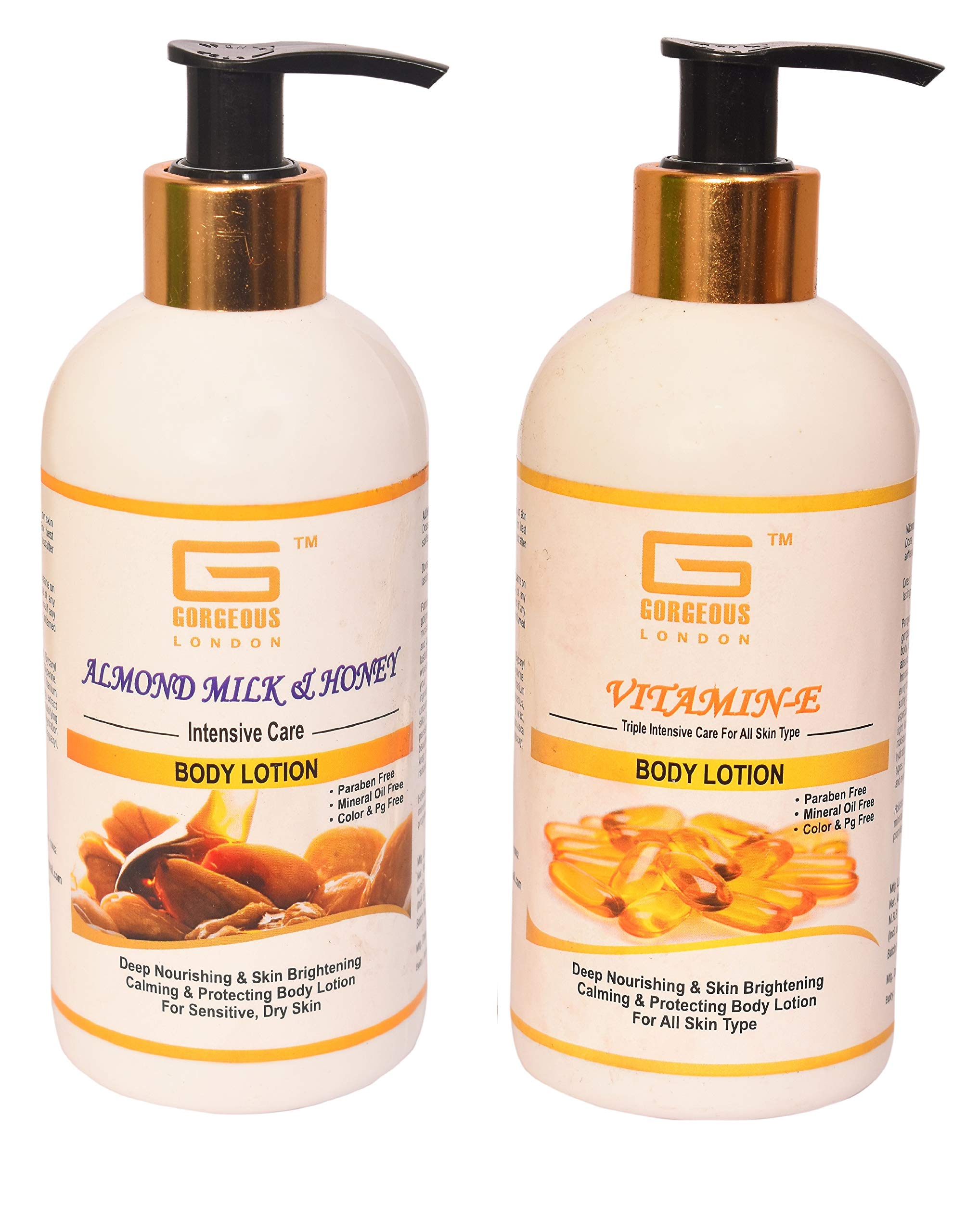 London Almond Milk Honey & Vitamin E Body Lotion Combo (Pack of 2) - 300ml Each | Hydrating & Nourishing Moisturizer for Dry Skin | Perfect for Daily Use & Gift Sets