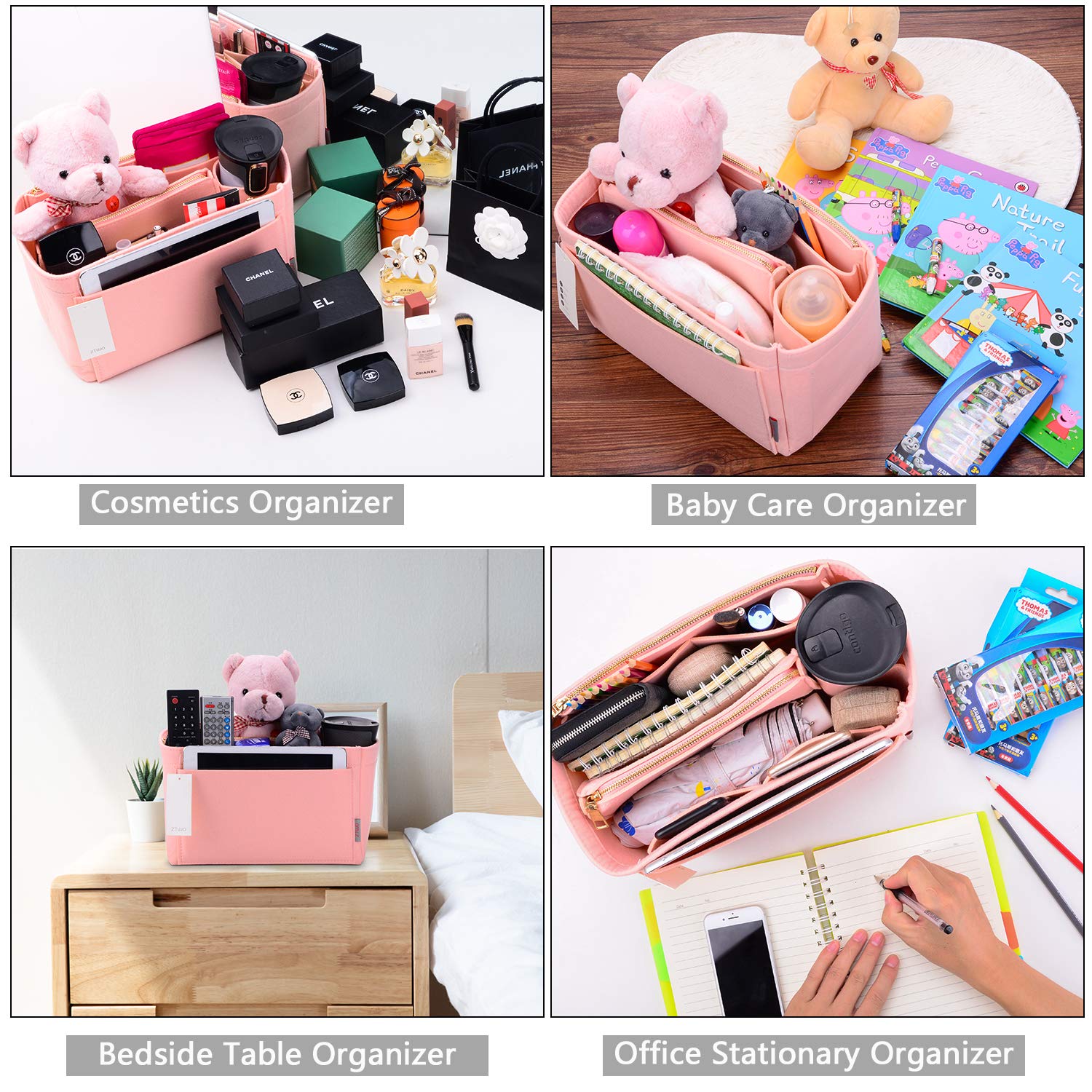ZTUJO Felt Purse Organizer Insert for Louis Vuitton Speedy, Neverfull, Graceful & Tote Bags - Handbag Shaper & Storage Solution for Women's Designer Bags (Perfect for Travel, Work & Everyday Use)