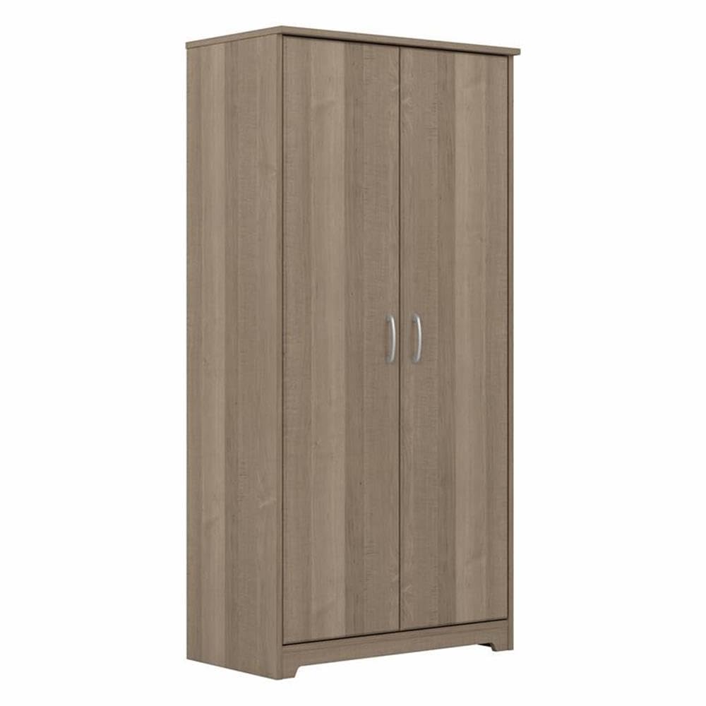 Bush Furniture Cabot Tall Kitchen Pantry Cabinet with Doors - 60 Inch Storage Organizer for Dishes, Food & Kitchen Supplies in Ash Gray | Perfect for Small Spaces & Modern Kitchens