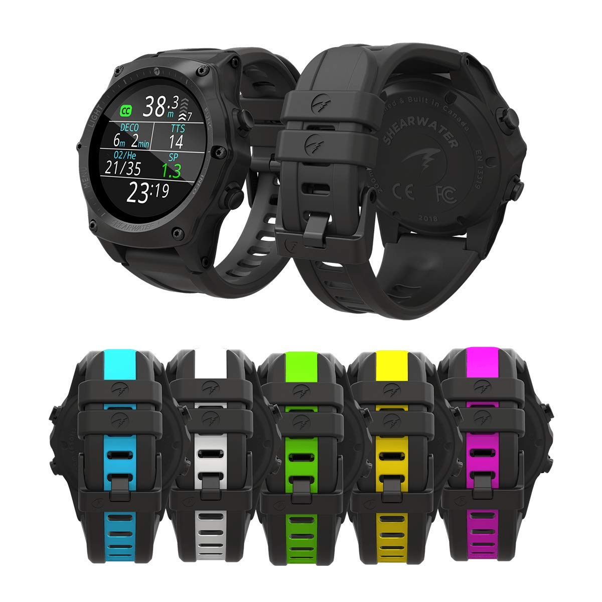 Shearwater Teric Dive Computer Replacement Strap - Dual Color Adjustable Wristband for Scuba Diving & Snorkeling | Comfortable & Durable Dive Gear Accessory