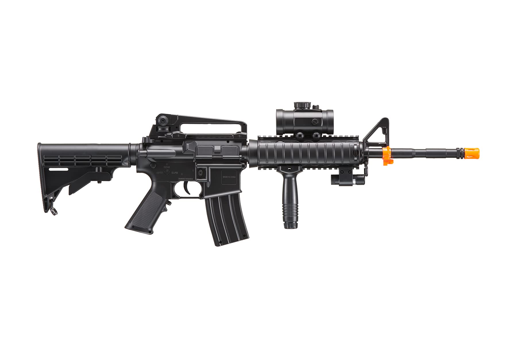 GoldenBall Durable Lightweight M4A1 M83 Full/Semi Automatic Airsoft Gun with Flashlight, Red Dot Sight, and Foregrip (Includes Battery & Charger) - Perfect for Tactical Training, Outdoor Skirmishes, and Airsoft Battles