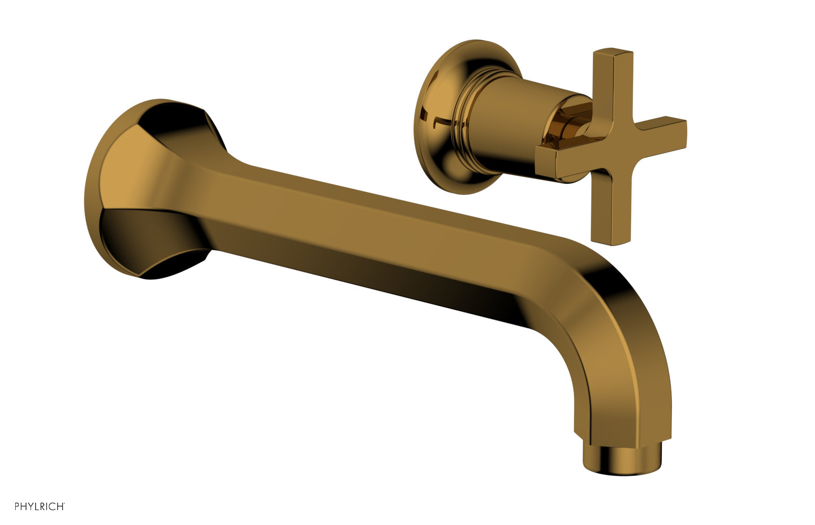 HEX MODERN Single Handle Wall Mounted Lavatory Faucet Set with Cross Handle 501 15 - Perfect for Bathroom Sink, Powder Room, and Guest Bath Installation