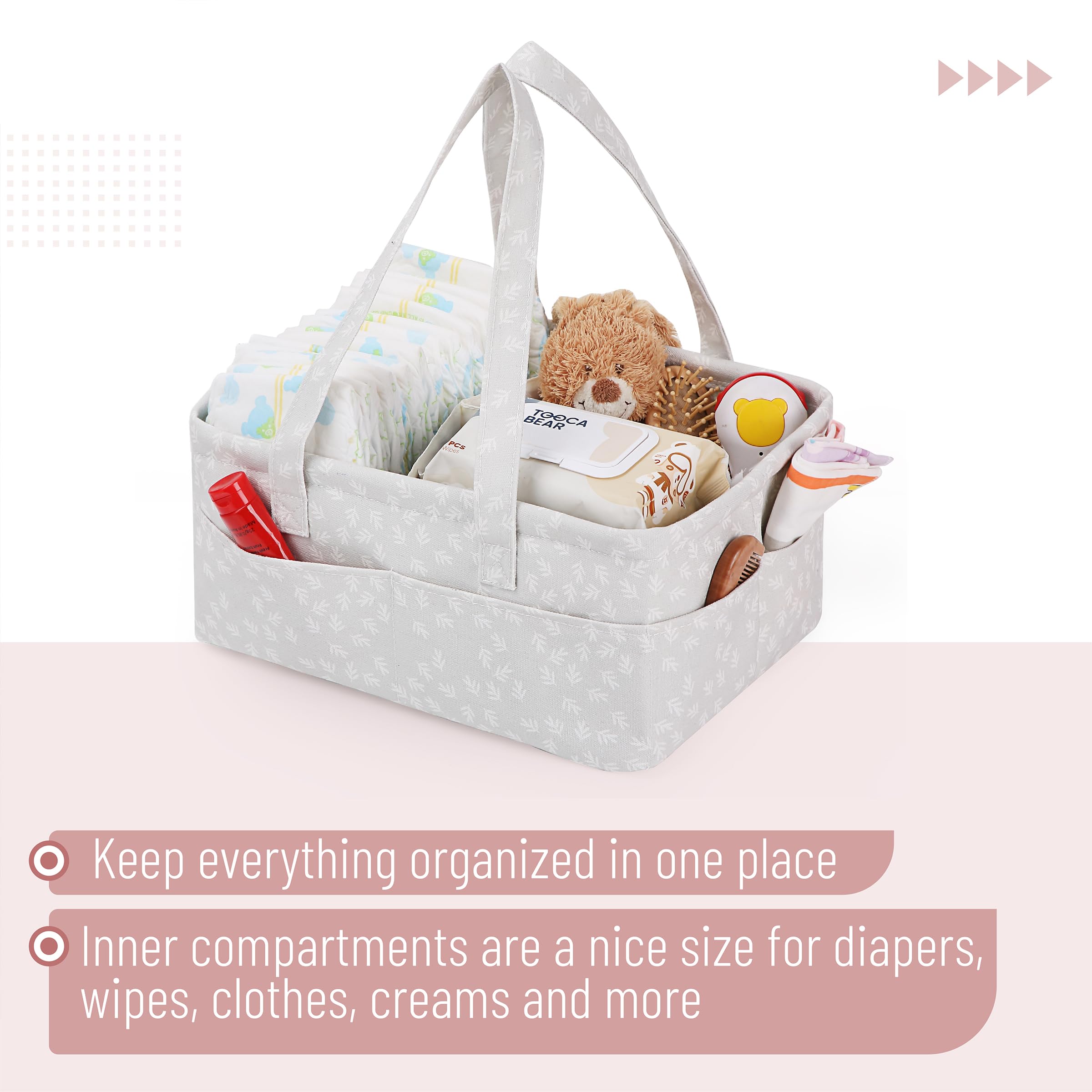 Mr. Pen Baby Diaper Caddy Organizer - Portable Diaper Storage for Nursery, Changing Table & Car - Multi-Purpose Baby Essentials Organizer for Diapers, Wipes & Supplies (Perfect for Home, Travel & On-the-Go Parents)