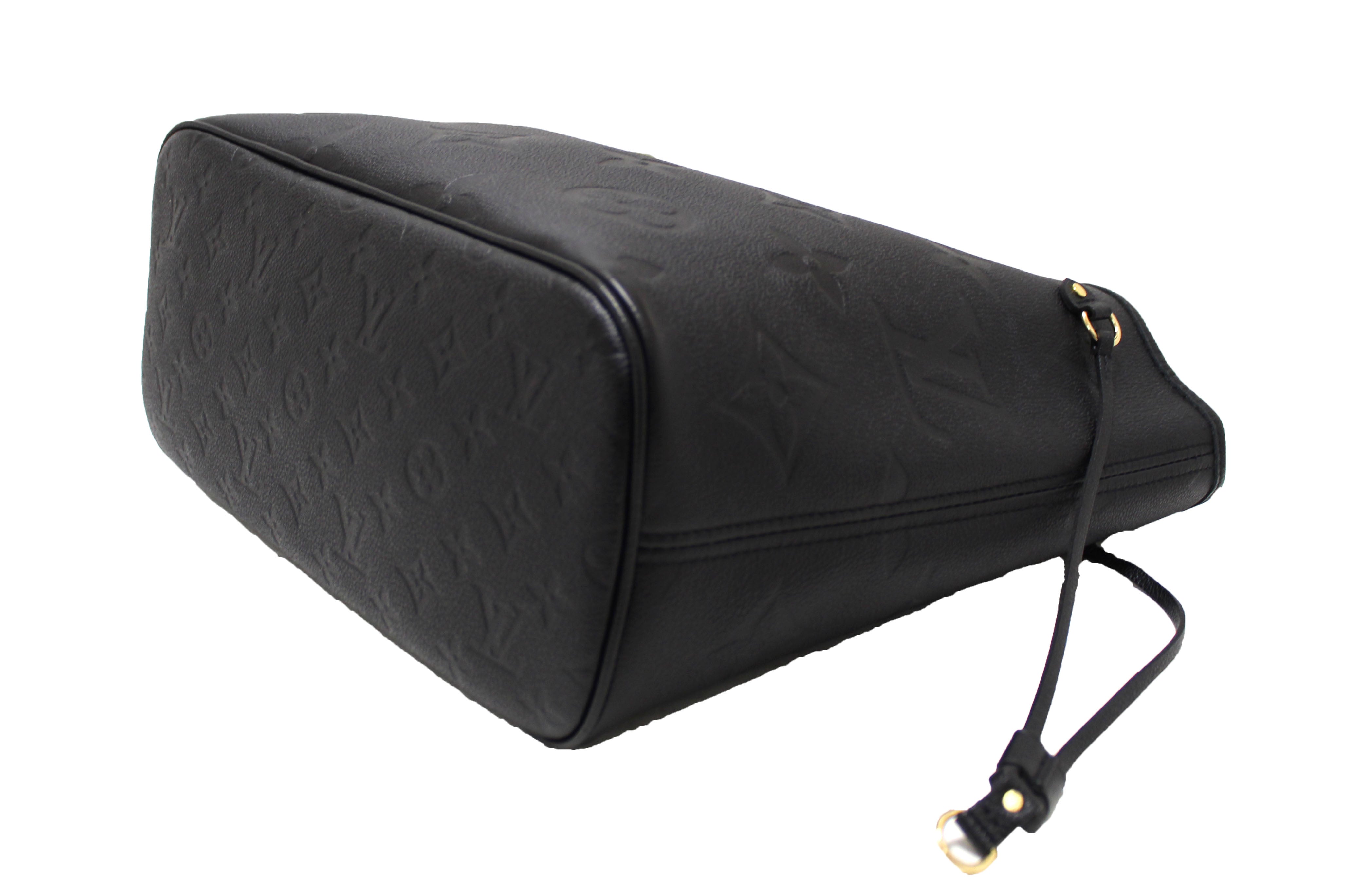 Authentic Louis Vuitton Black Monogram Empreinte Leather Neverfull MM Shoulder Bag Tote Purse for Women - Luxury Designer Handbag for Work, Travel & Everyday Use
