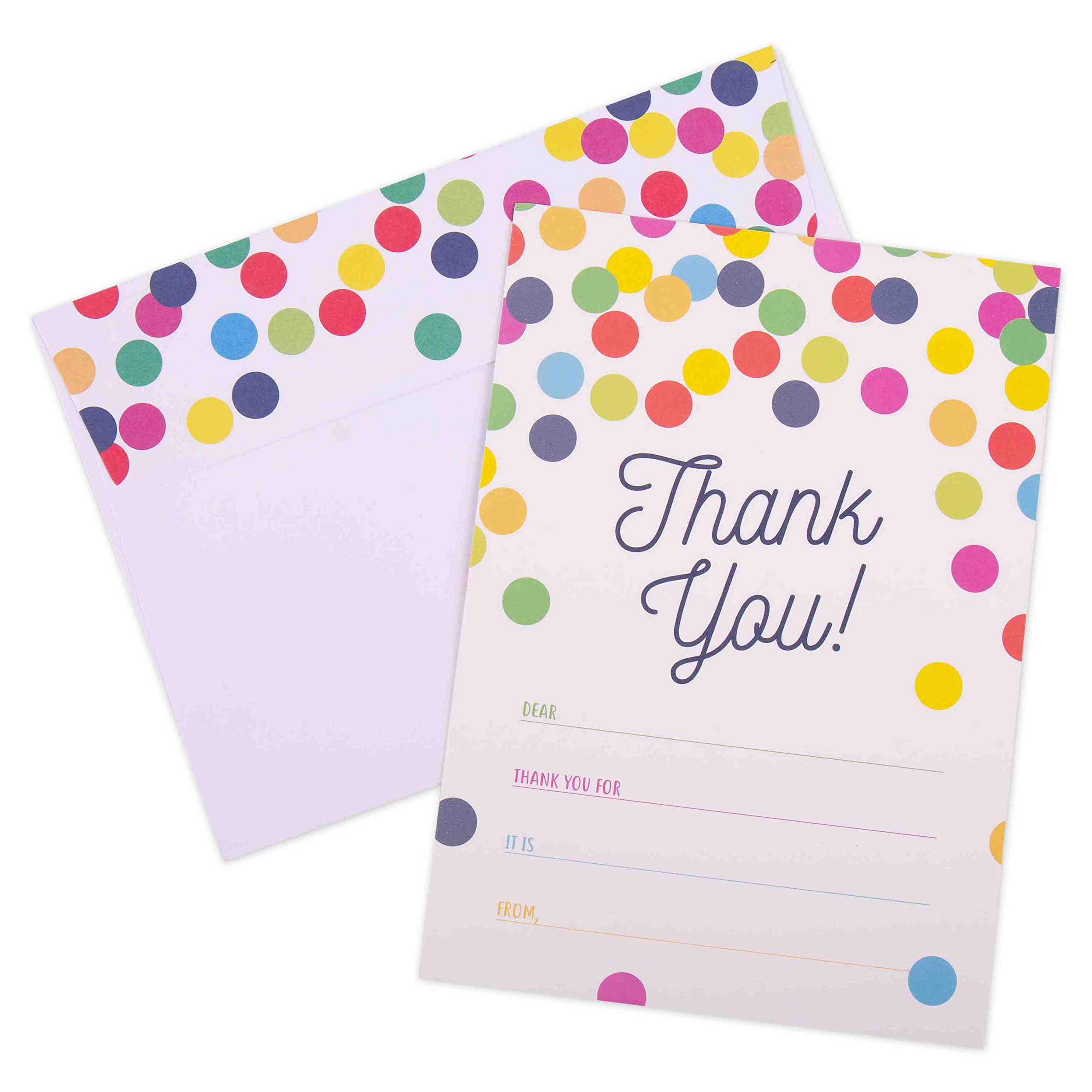 GSM Brands Thank You Cards for Kids - 20 Pack with Envelopes | Cute Greeting Cards for Birthday, Holidays & Appreciation | Perfect for Classroom, Party Favors & Gifts
