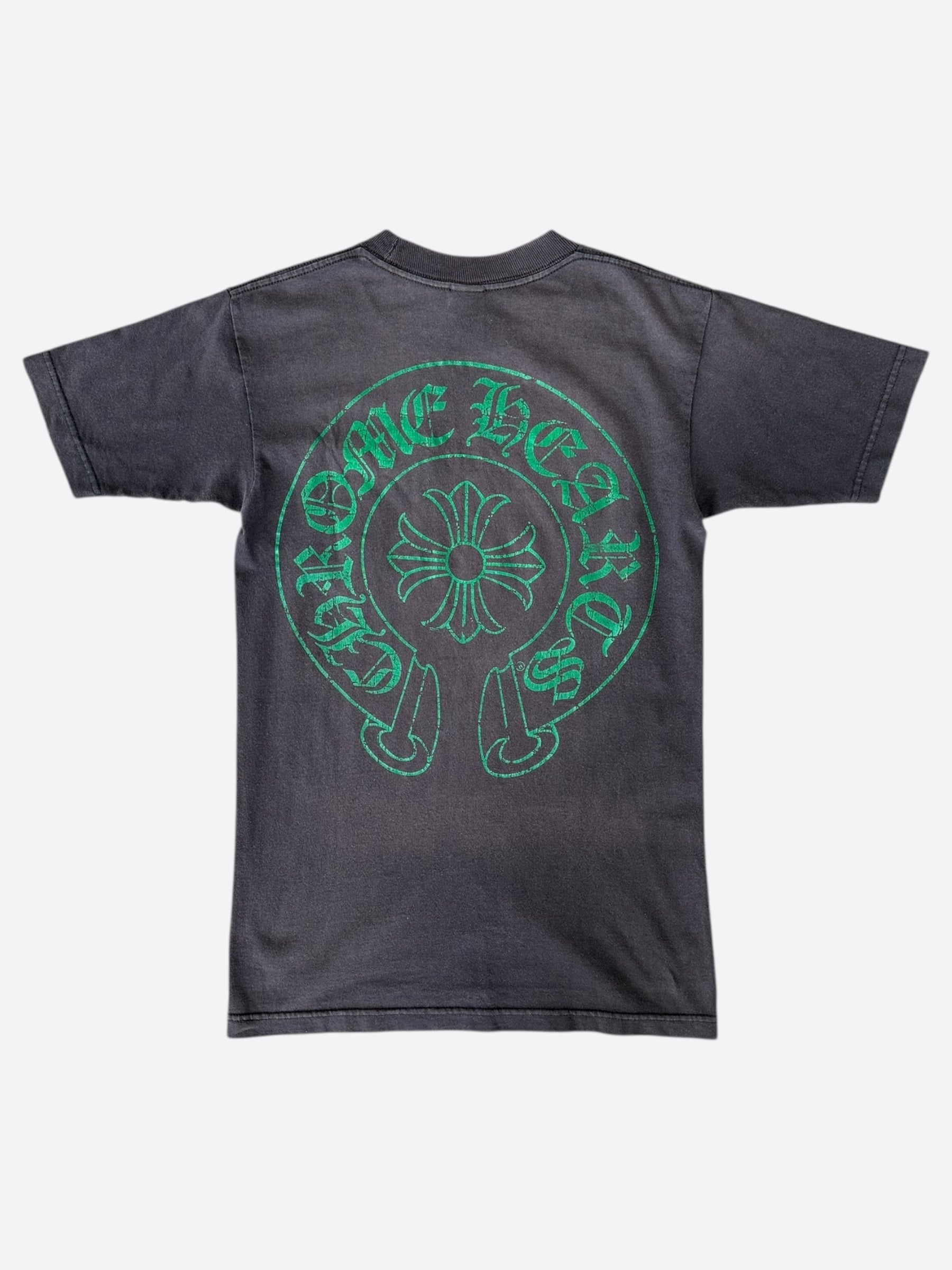 Chrome Hearts Black & Green Horseshoe Logo T-Shirt for Men - Stylish Graphic Tee for Casual Wear & Street Fashion