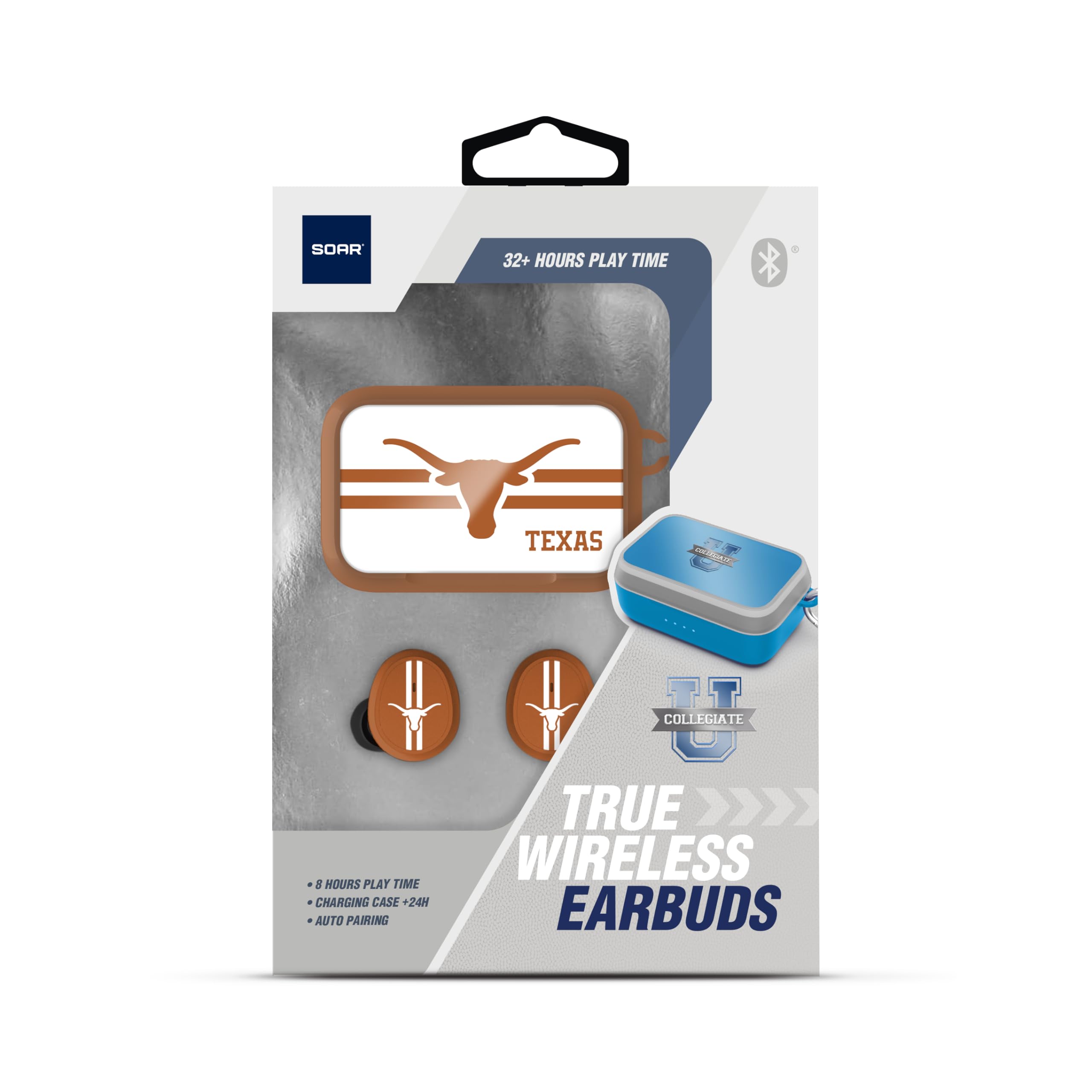 SOAR NCAA Wireless Sport Earbuds - Bluetooth 5.0 Headphones with Secure Fit, 24H Playtime & Fast Charging for Running, Gym Workouts & Outdoor Activities