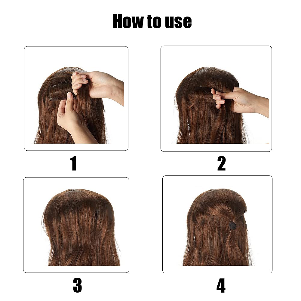 Dark Brown Hair Bun Insert - Invisible Hair Bump Clip for Women & Girls | Fluffy Hair Styling Pad for Volume & Updos | Perfect for Weddings, Parties & Everyday Wear