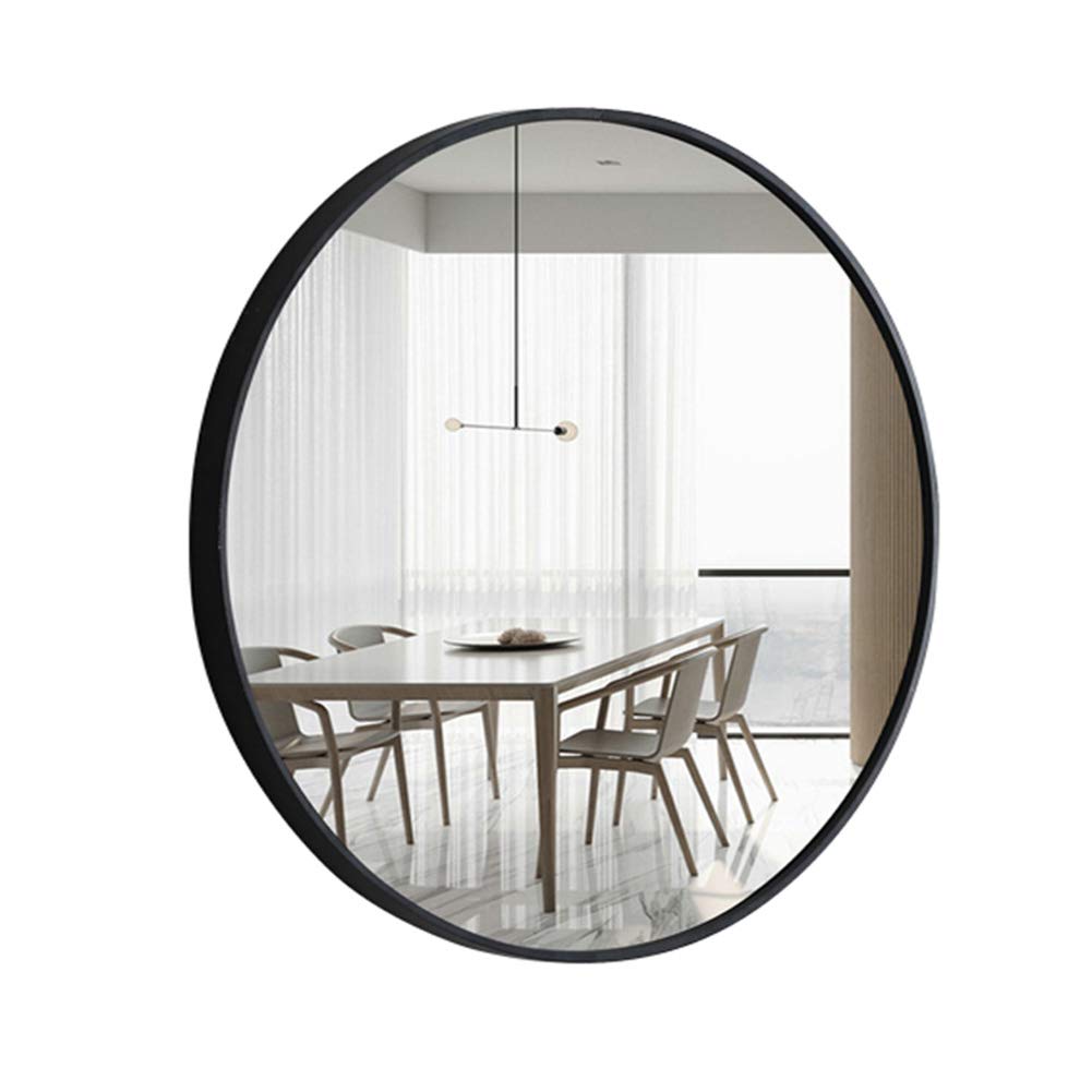 Round Black Aluminum Frame Bathroom Mirror - Wall Mount, Shatterproof, HD for Shaving & Makeup - Various Sizes (Perfect for Vanity, Dressing Table & Modern Bathroom Decor)