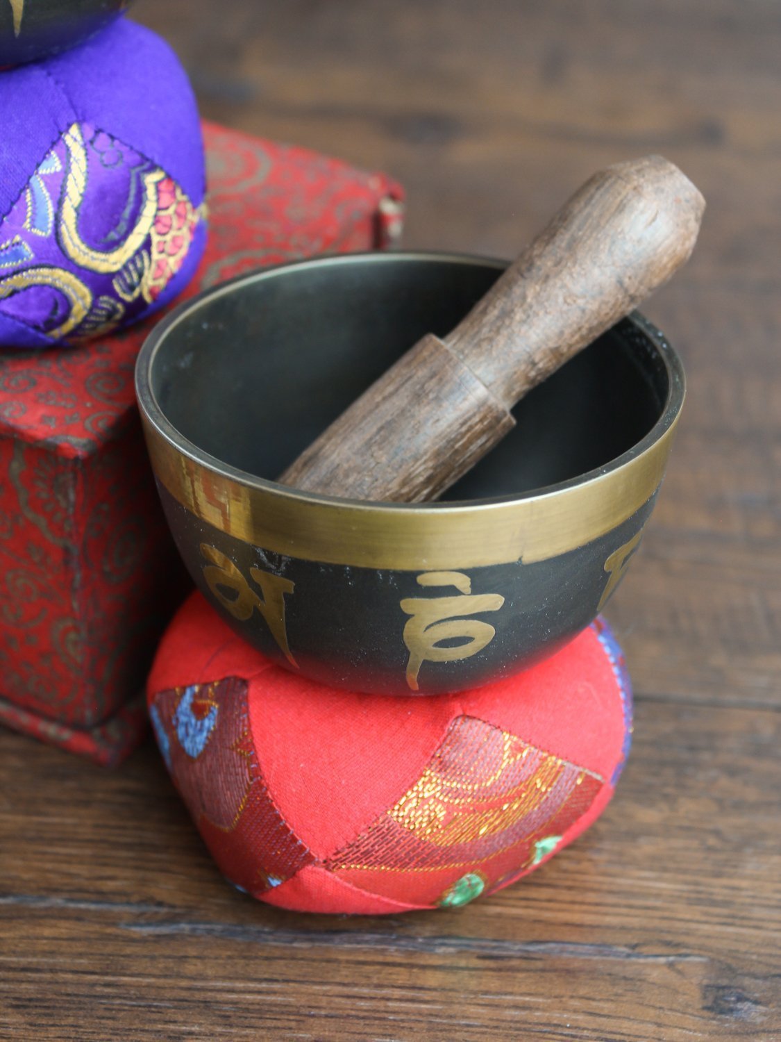 3-Piece Tibetan Singing Bowl Set for Meditation, Yoga & Relaxation – Handcrafted Healing Sound Therapy Instrument