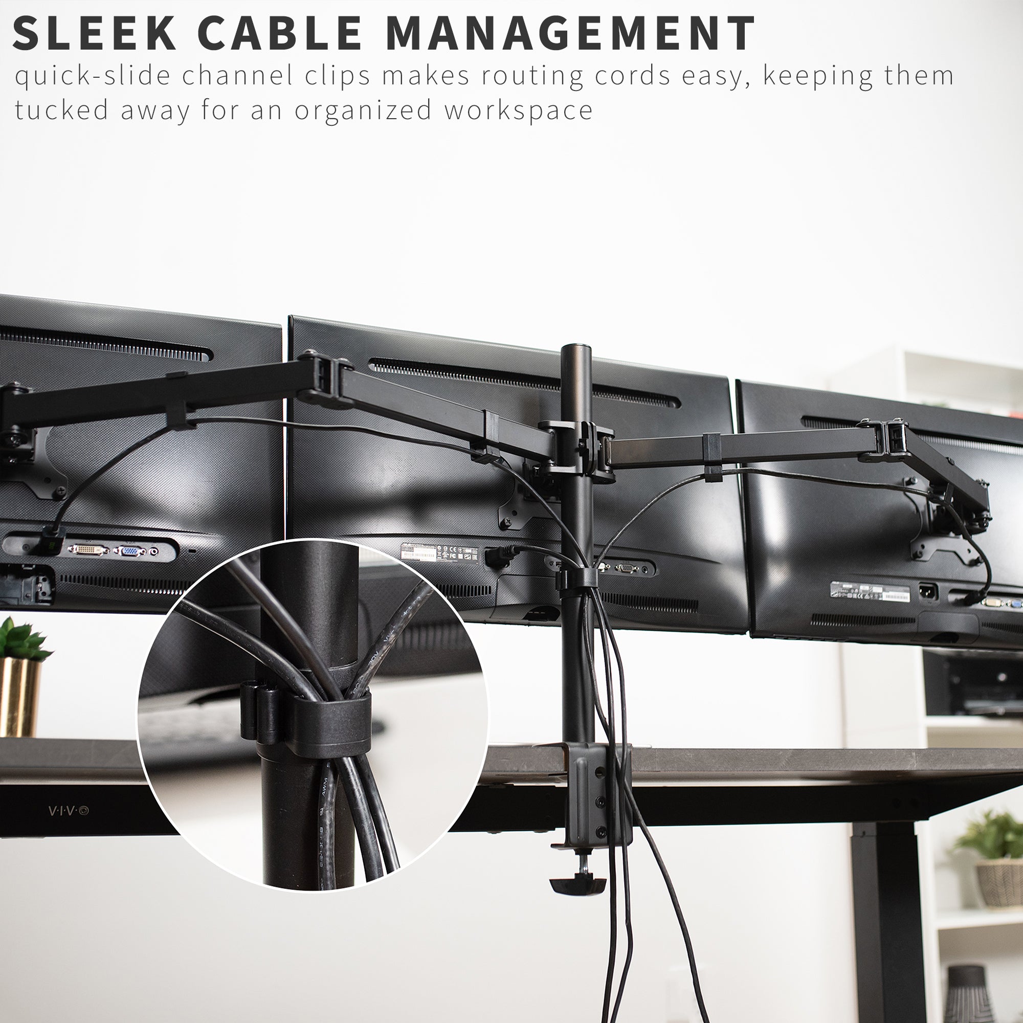 Adjustable Triple Monitor Stand for 13