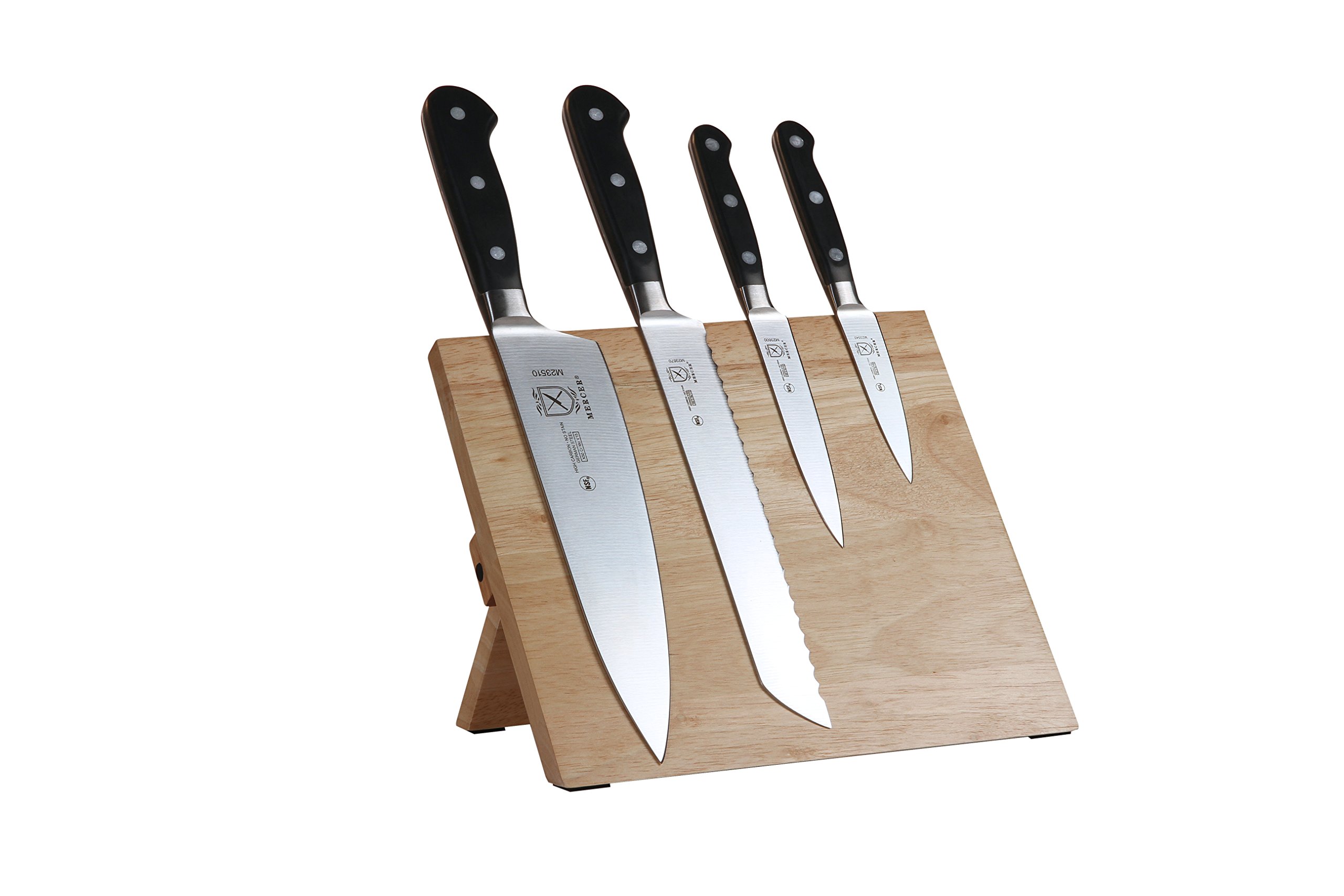 Mercer Culinary Renaissance 5-Piece Magnetic Knife Holder Set - Premium Rubberwood Knife Storage Board for Kitchen Countertops - Perfect for Chefs, Home Cooks & Kitchen Organization
