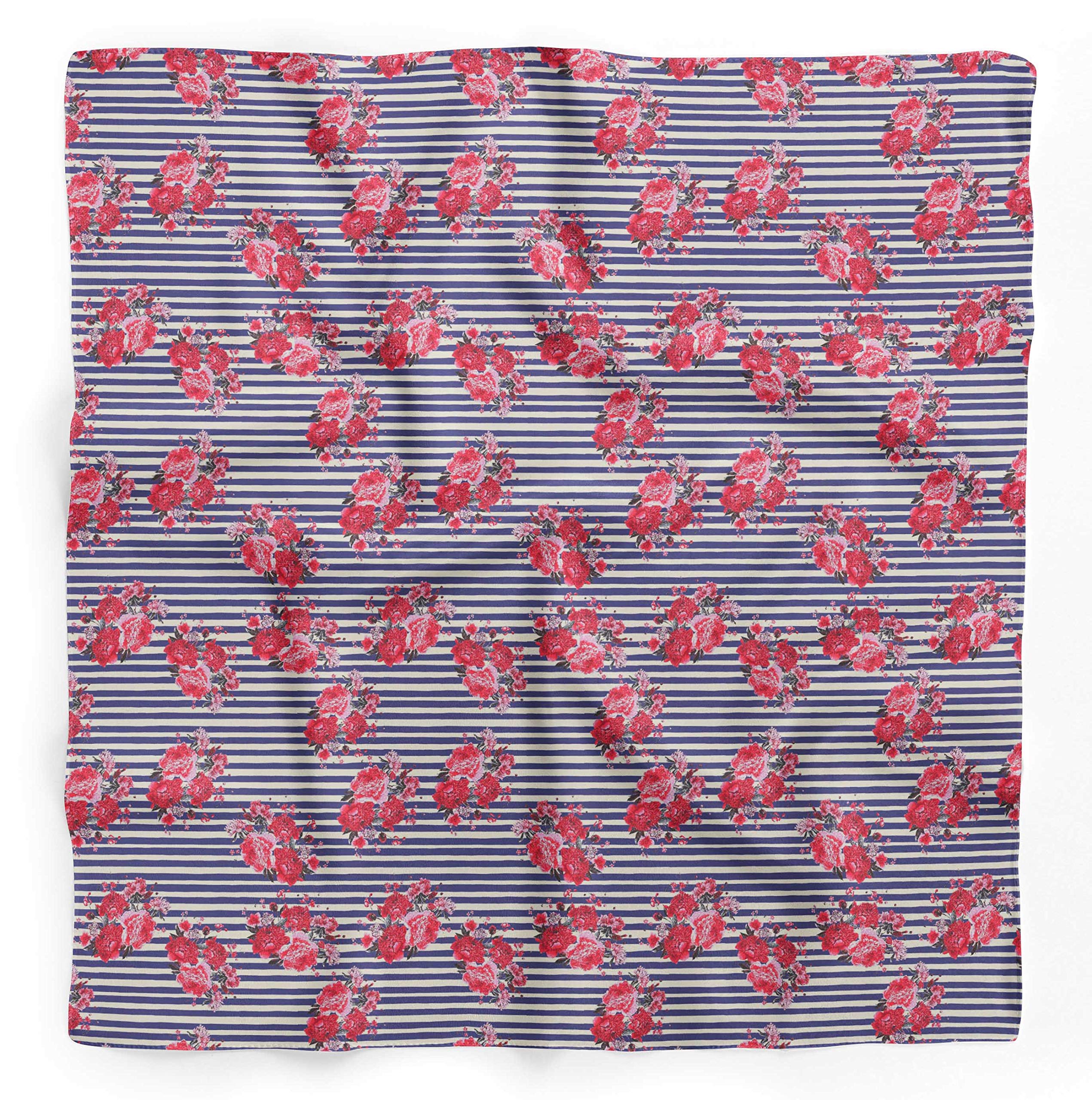 Bimba Printed Pure Silk Scarf - Women's Fashion Hair Neck Head Wrap Bandana for Styling, Accessorizing & Special Occasions