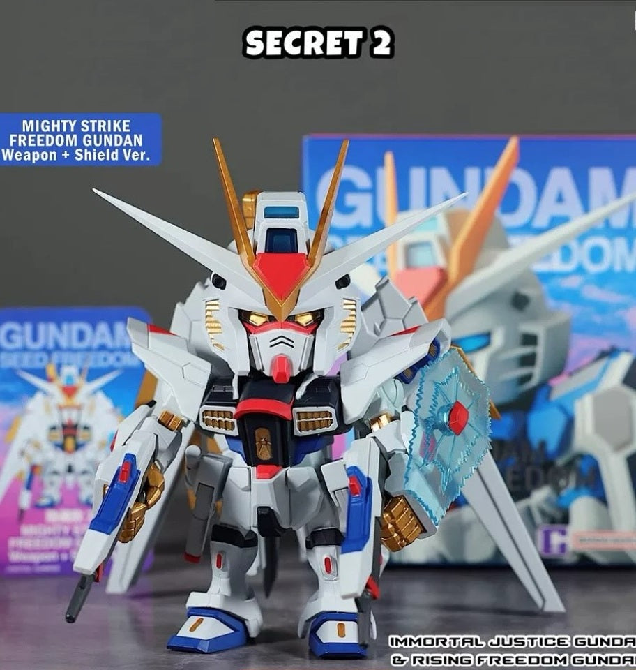 Bandai Gundam Seed Freedom QMSV Mini Rising Freedom & Immortal Justice Gundam Action Figure Set - 8-Piece Collectible Model Kit for Anime Fans | Perfect for Display, Gifts, and Anime Collections
