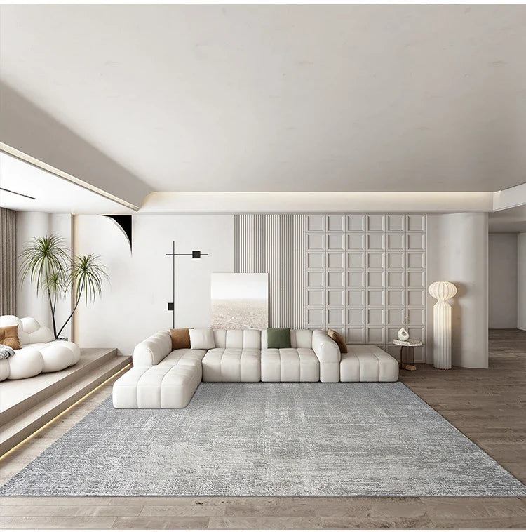 Modern Gray Tufted High Pile Area Rug with 3D Geometric Pattern - Soft Living Room Carpet for Bedroom, Nursery & Office Decor