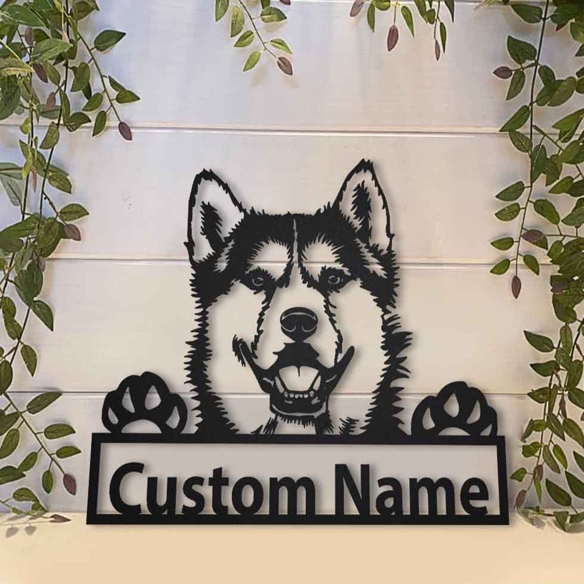 Custom Siberian Husky Dog Wooden Sign - Personalized Pet Memorial Art - Unique Dog Lover Gift for Home Decor, Birthday & Christmas Present - Perfect for Living Room, Bedroom or Office Wall