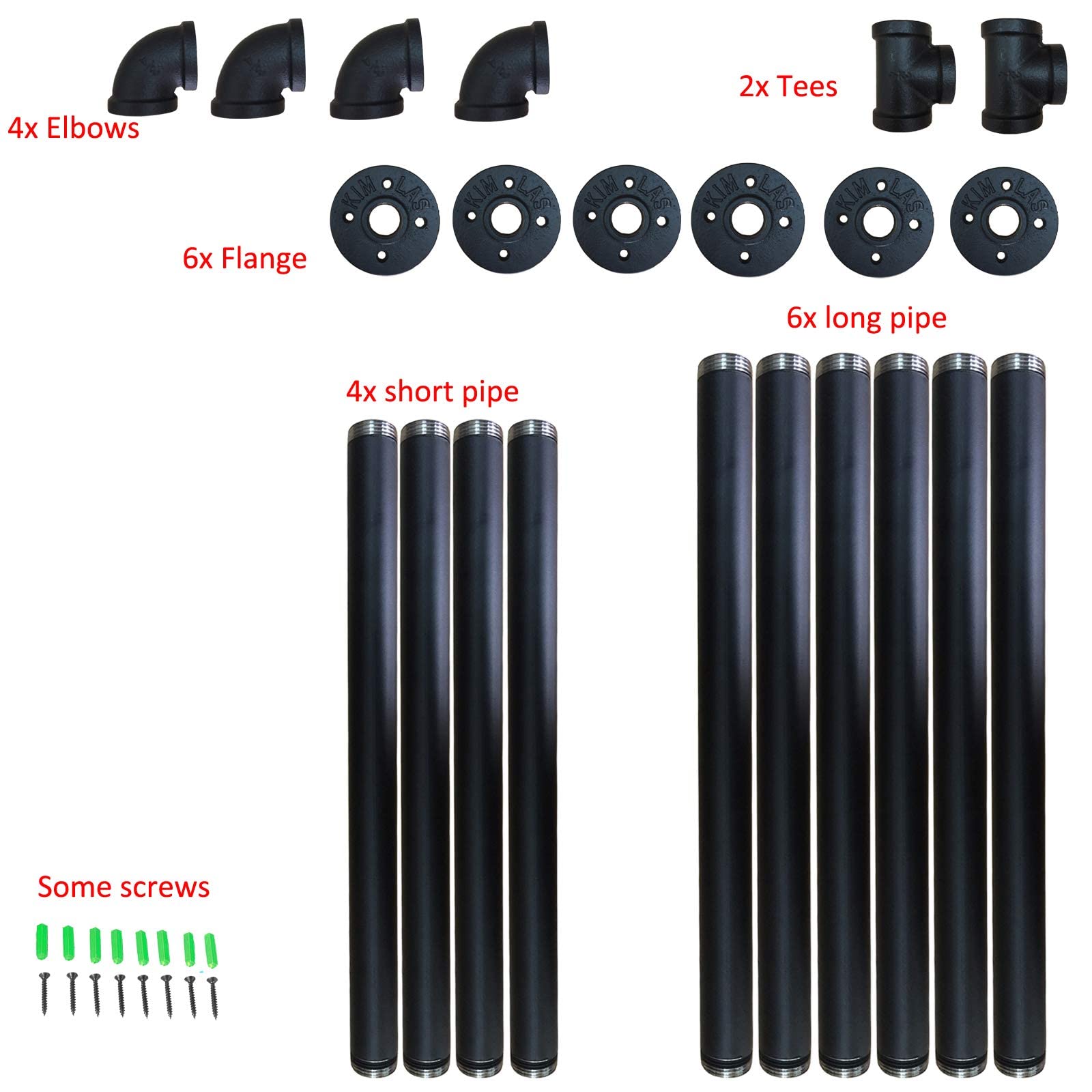 2-Pack Industrial Wall Mount Iron Pipe Shelf Brackets - 28