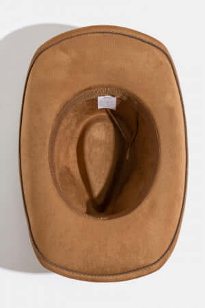Western Cowboy Hat with Tan Studded Bull Head Strap - Perfect for Rodeo, Country Music Festivals & Western Fashion