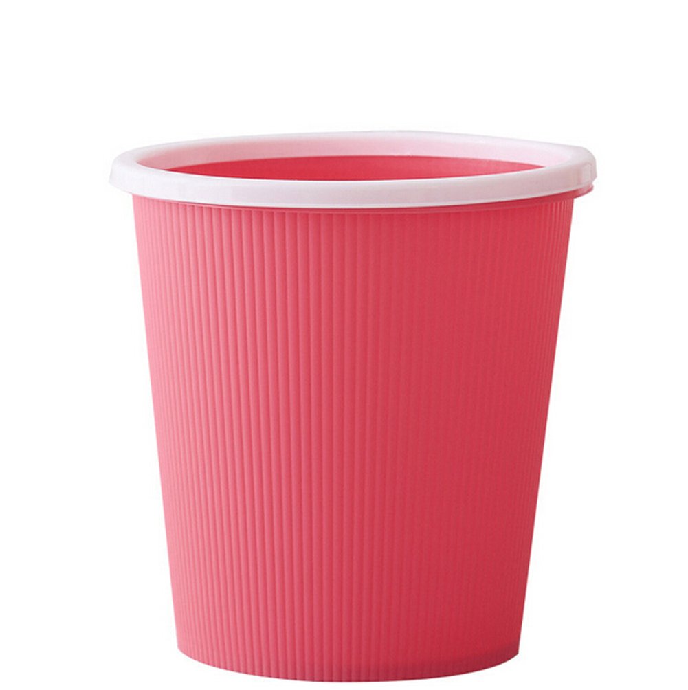 MYtodo Household No Cover Plastic Trash Can - 13 Gallon, Red - Durable & Odor-Resistant for Kitchen, Bathroom, Office, or Outdoor Use