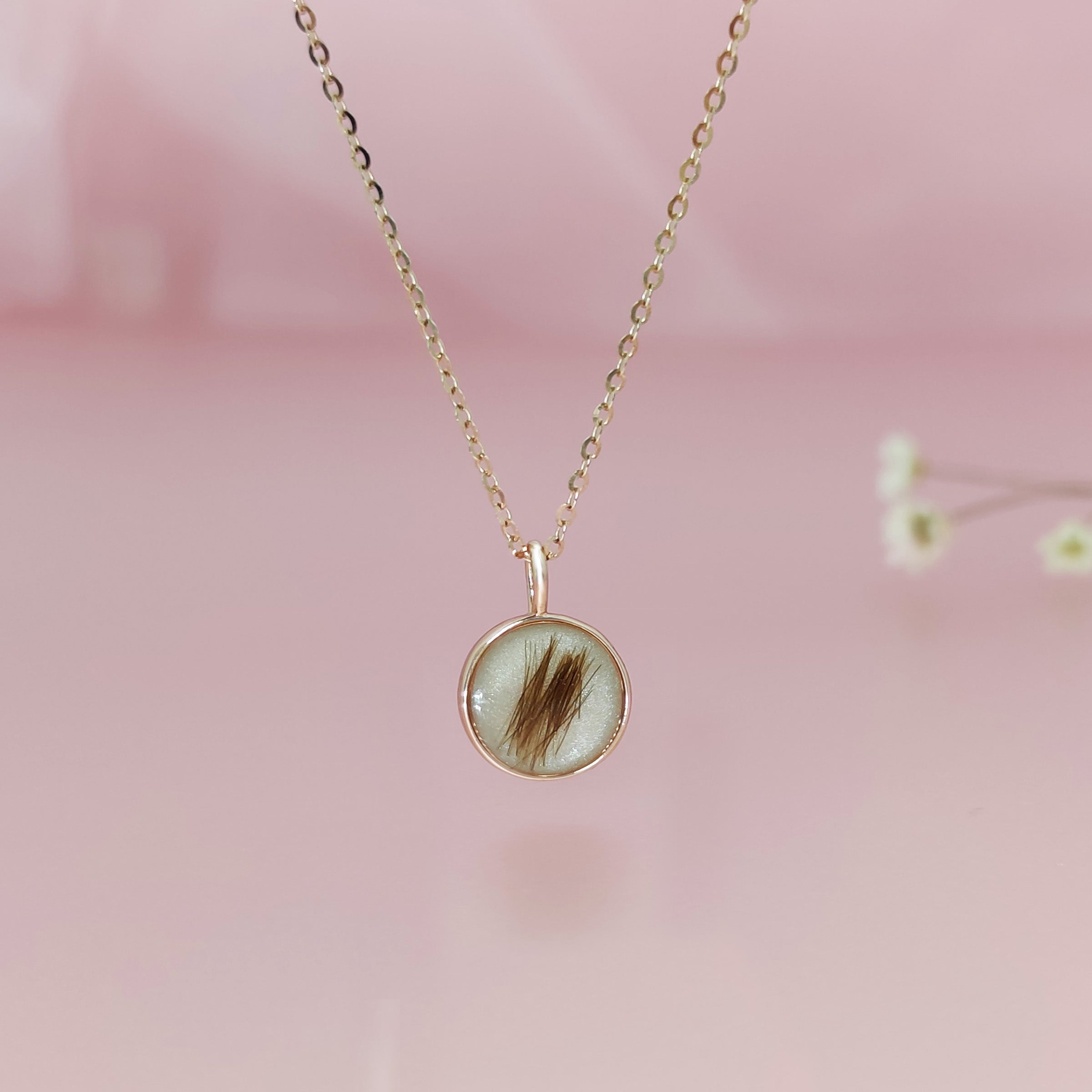 LifeCircle: Gold Round Breastmilk & Baby Hair Keepsake Necklace for Moms - Perfect for Mother's Day, Baby Shower Gifts & Cherished Memories