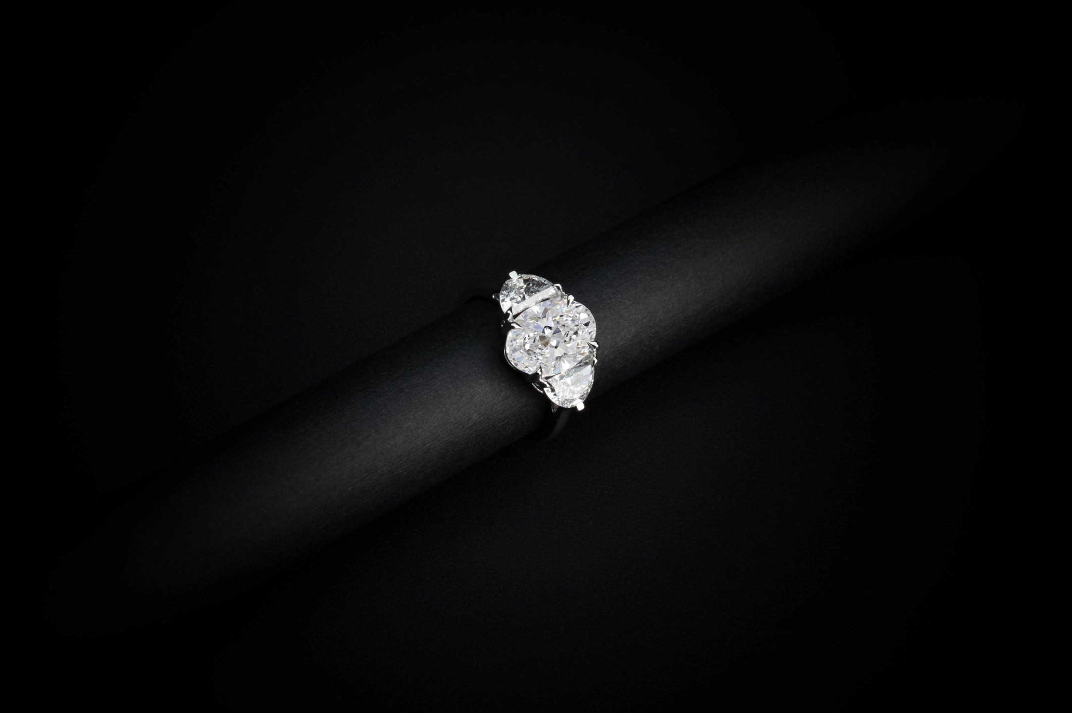 2.11 Carat Lab Grown Oval Diamond Ring - E Color VVS1 Clarity Platinum 3 Stone Engagement Ring for Women, Perfect for Proposals, Anniversaries & Special Occasions